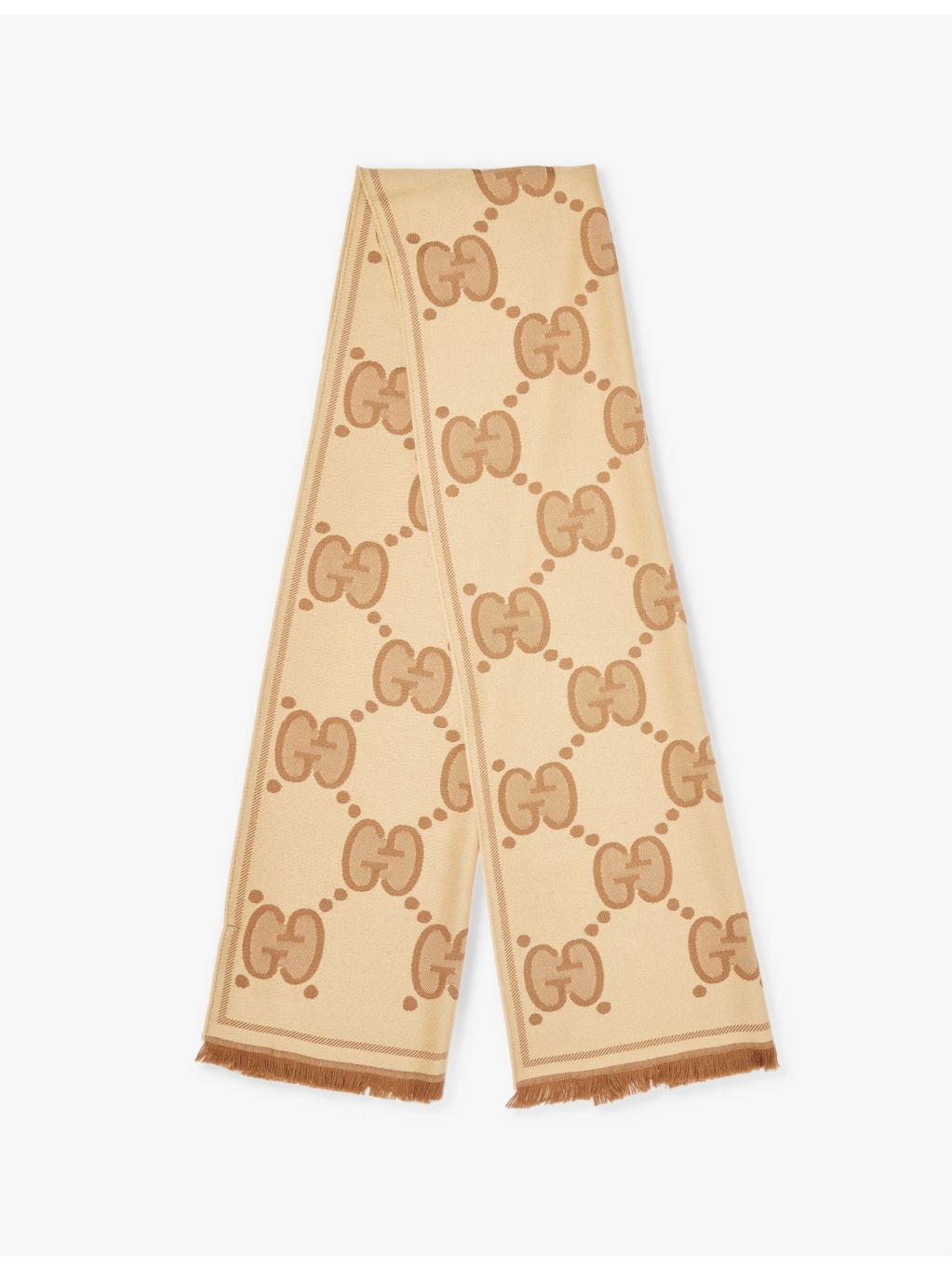 Lady Nest GG-jacquard wool-knit scarf - 1