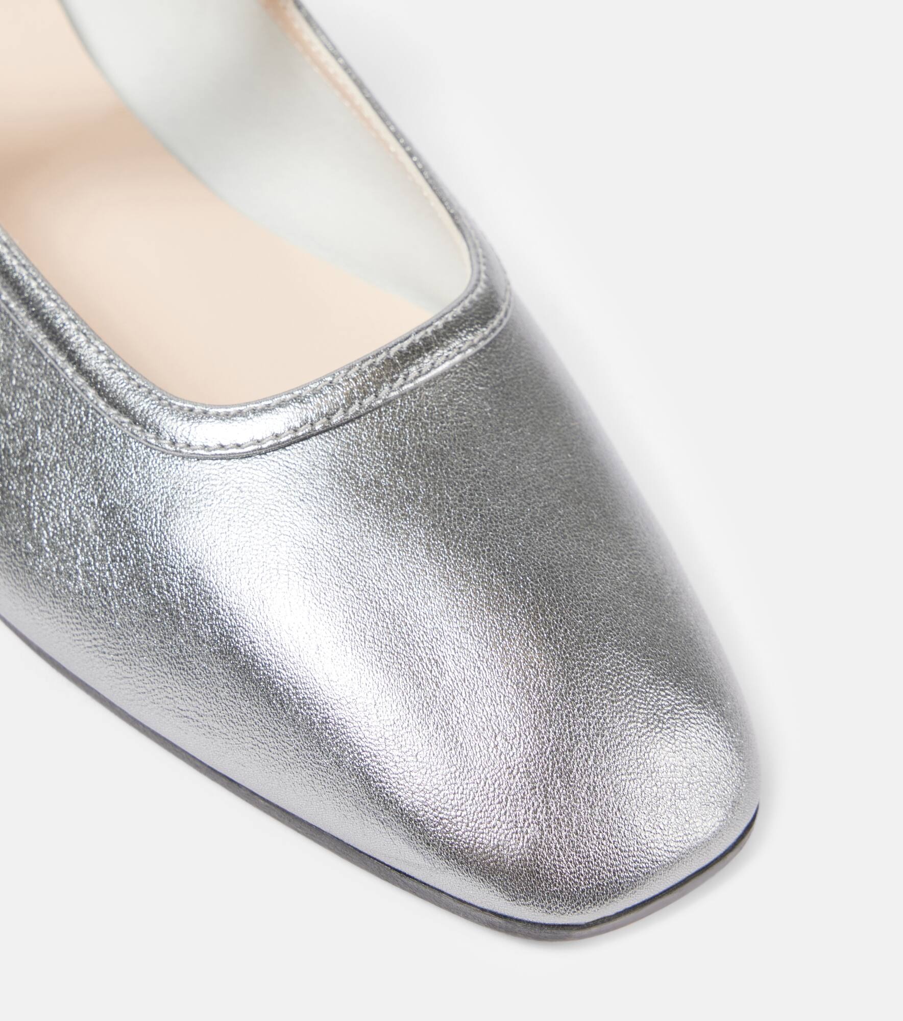 Metallic leather Mary Jane flats - 5