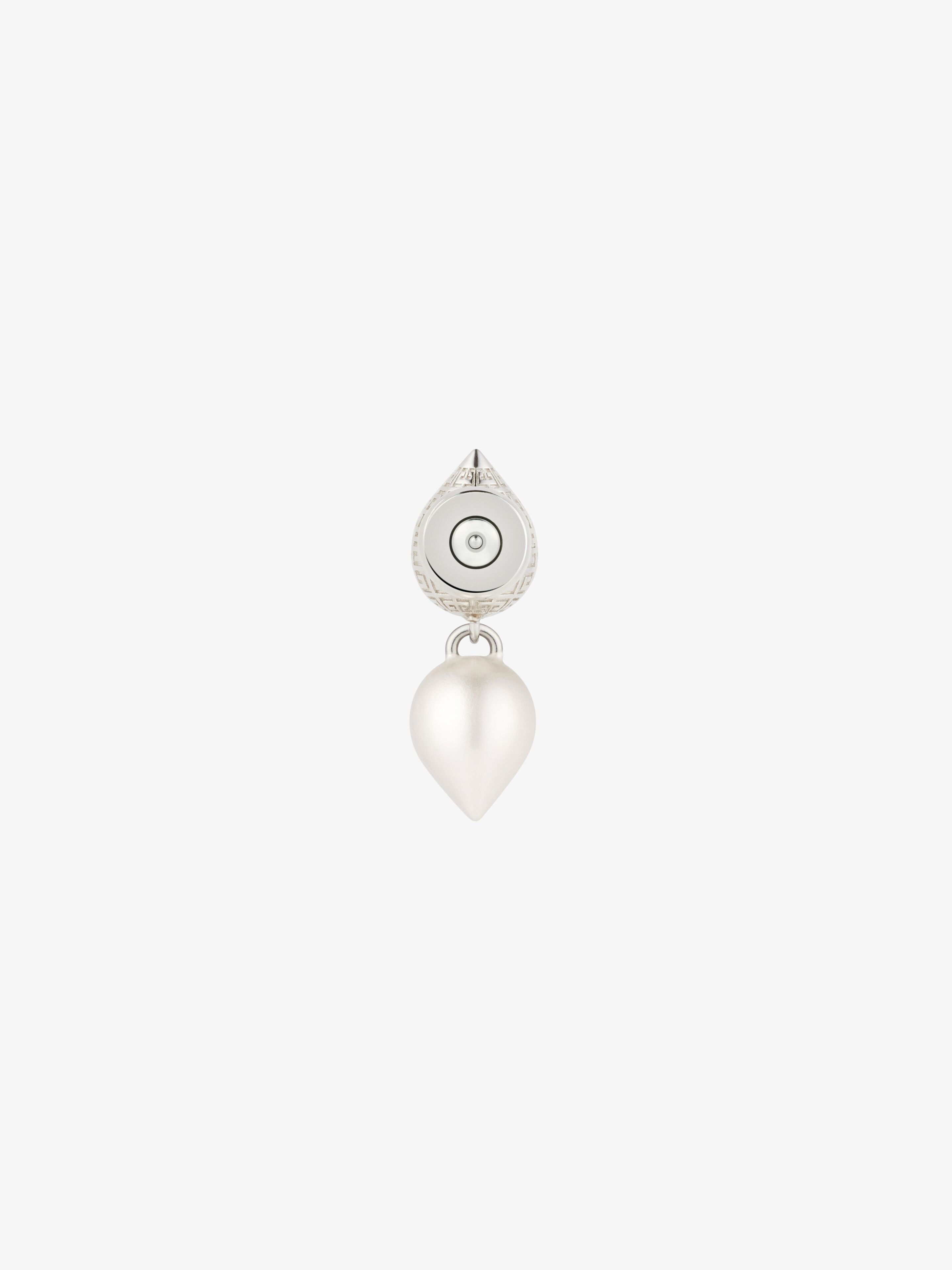 G STUD EARRING IN METAL WITH PEARL - 5