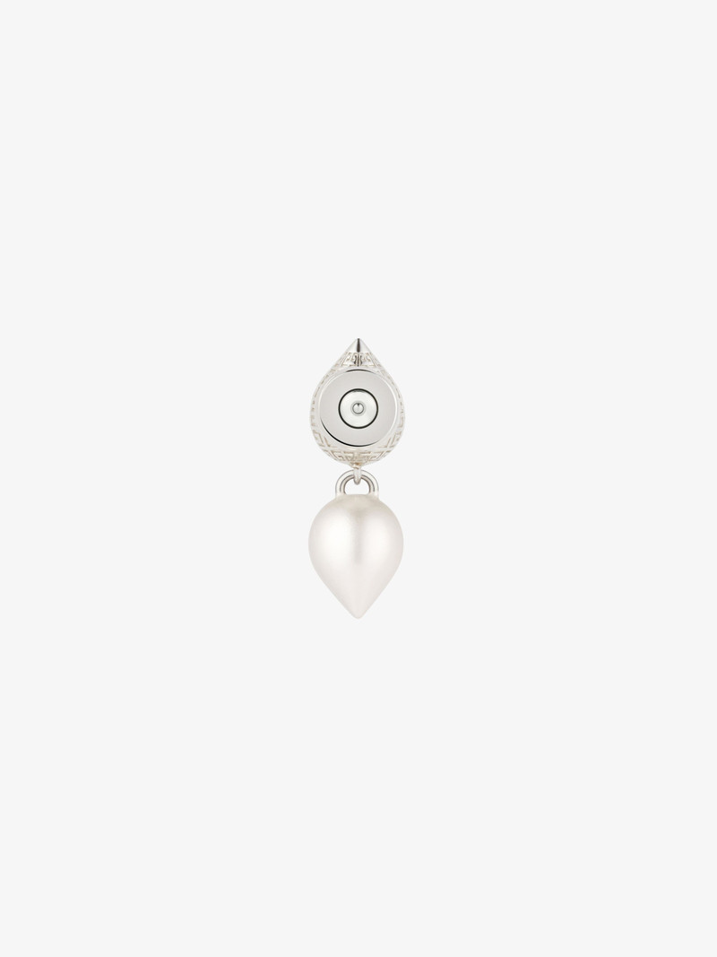 G STUD EARRING IN METAL WITH PEARL 5