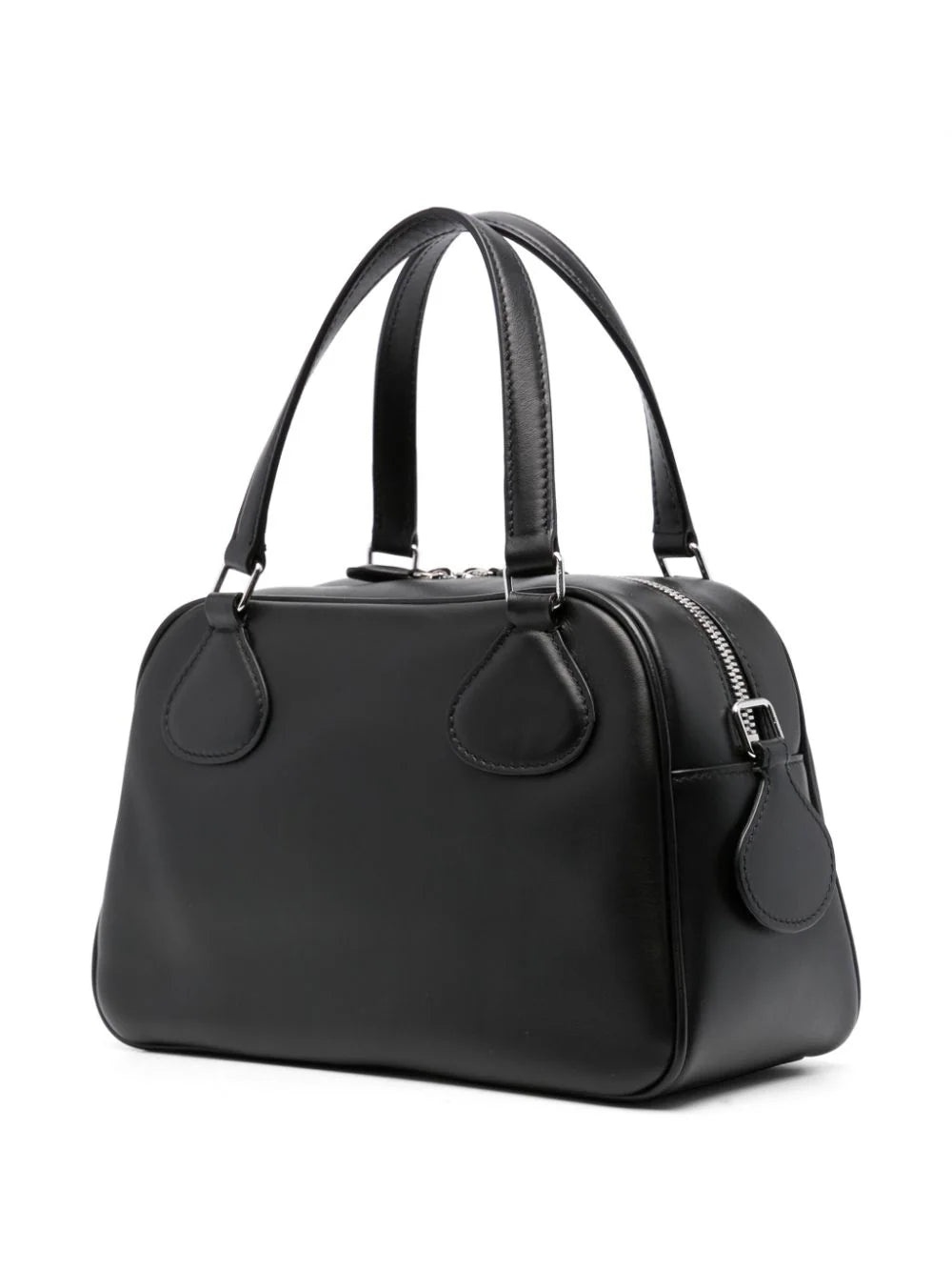 LOGO-APPLIQUÉ LEATHER BOWLING BAG - 2