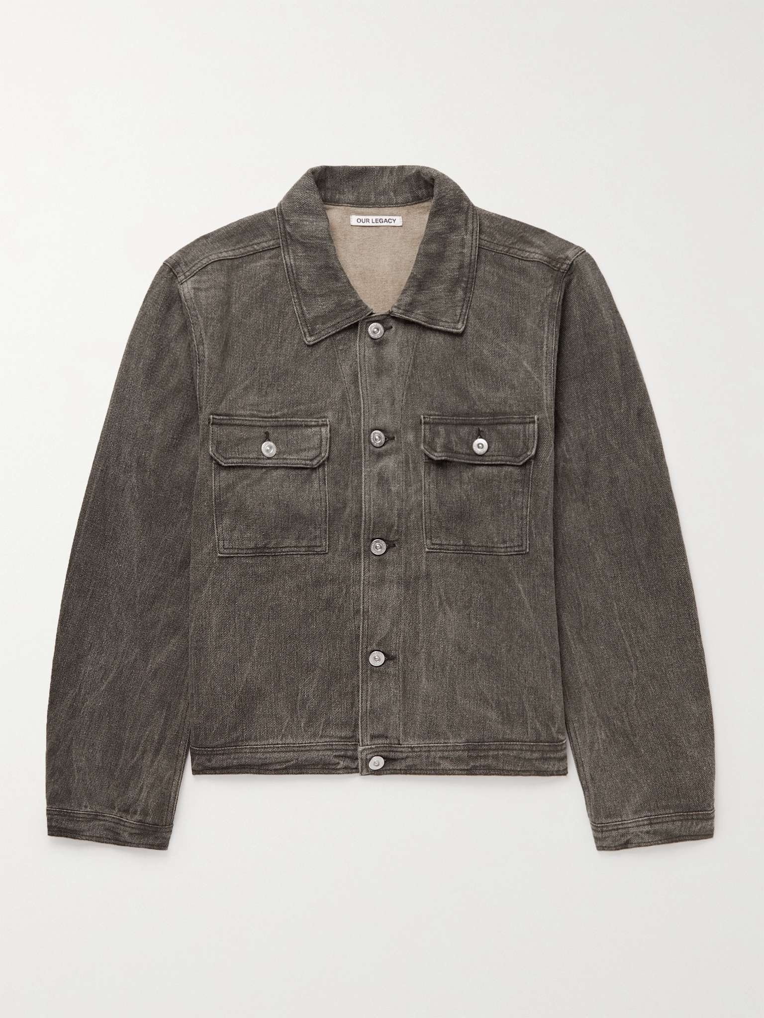 Washed Linen-Denim Trucker Jacket - 1