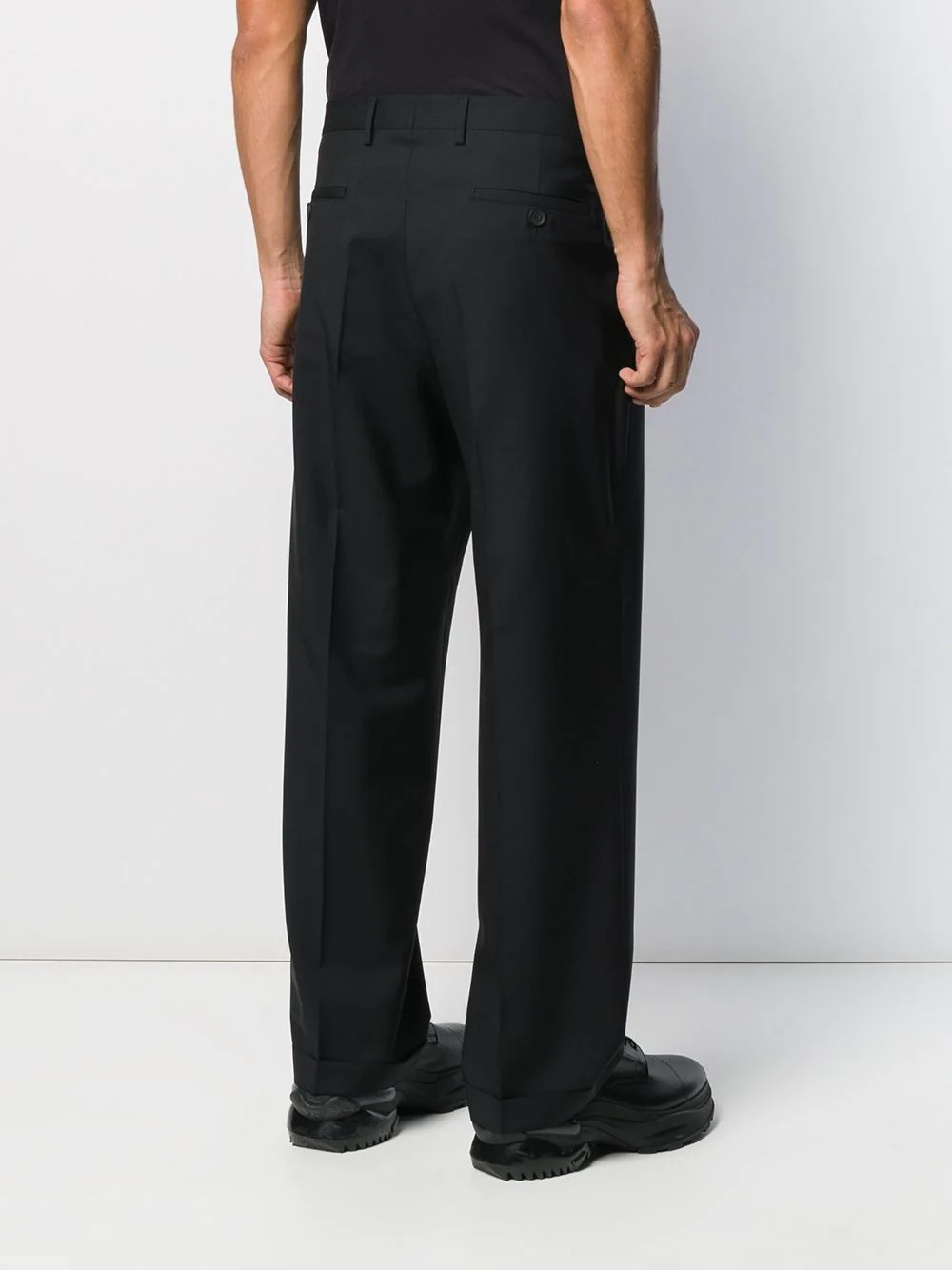 pleated straight-leg trousers - 4