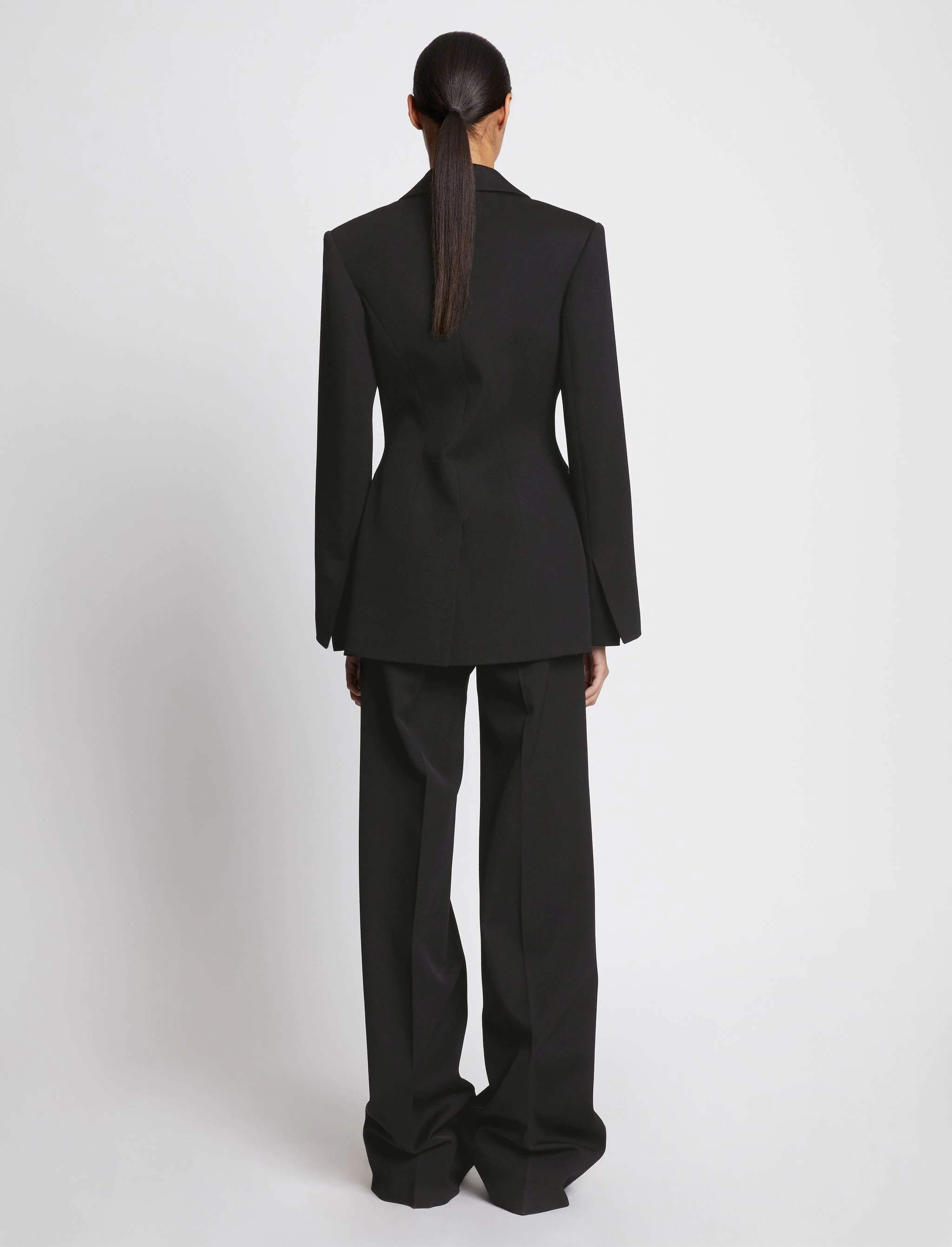 Wool Twill Satin Trim Blazer - 5