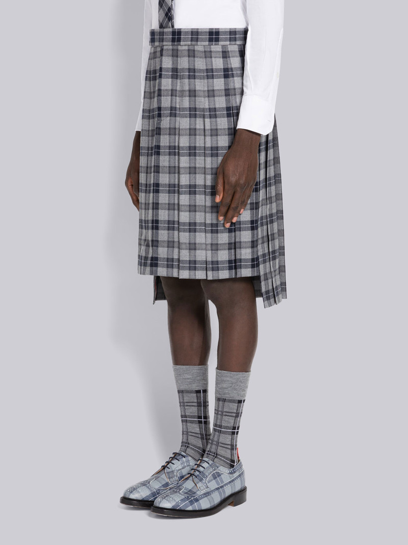 Thom Browne Tartan Wool Twill Pleated Backstrap Skirt outlook