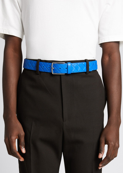 Bottega Veneta Men's Cintura Intrecciato Leather Belt outlook