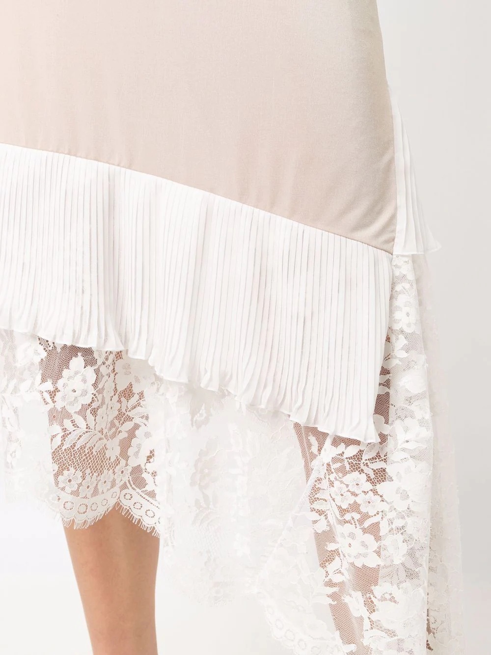 lace-panelled asymmetric slip dress - 5