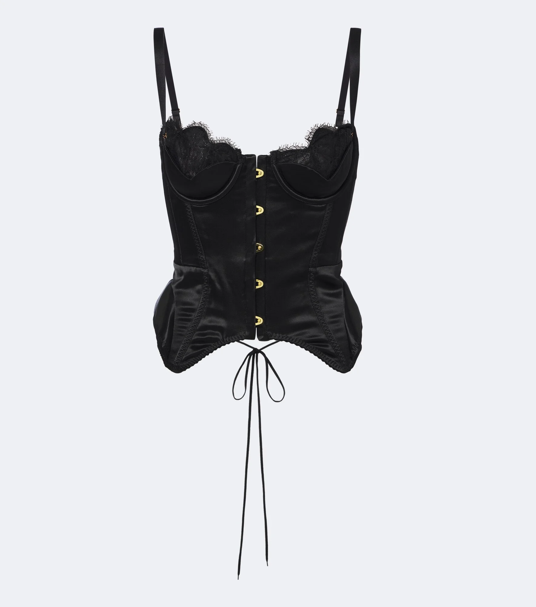 Samya lace-trimmed satin bustier top - 1