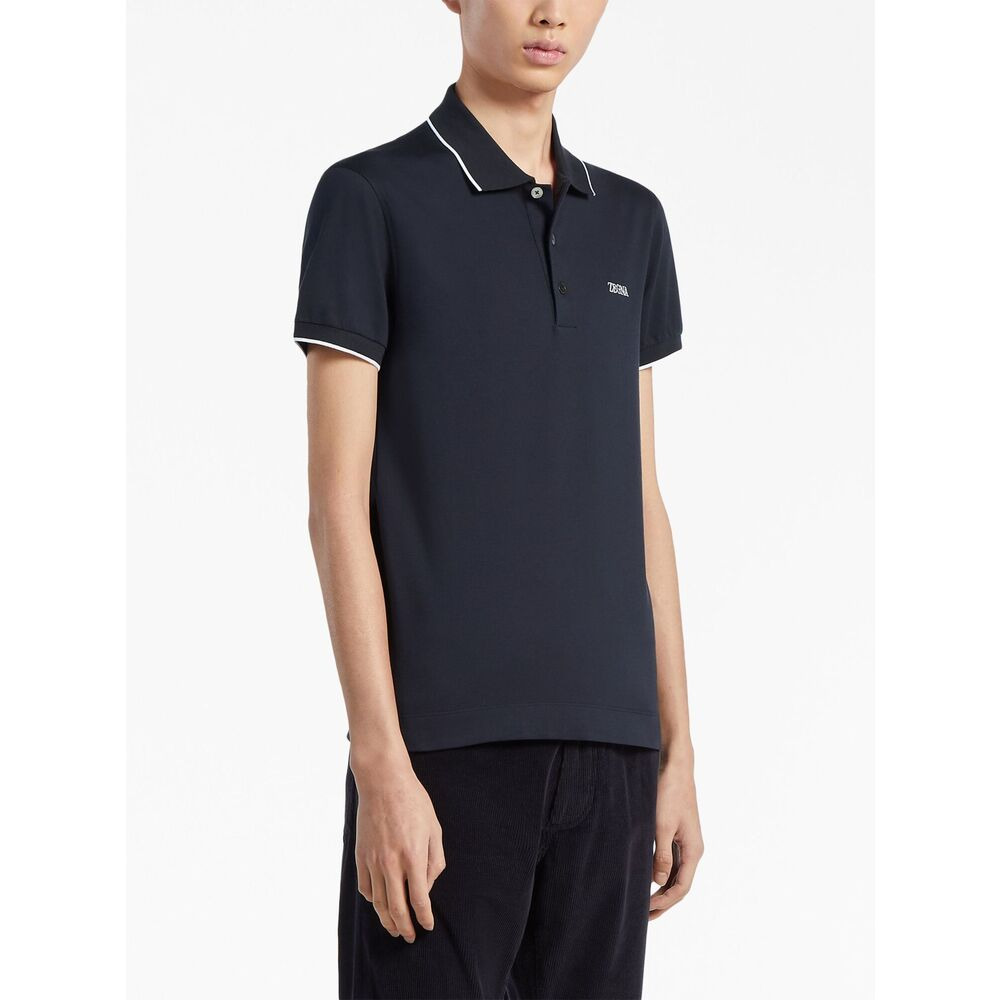 Zegna Blue Polo Shirts Men - 3