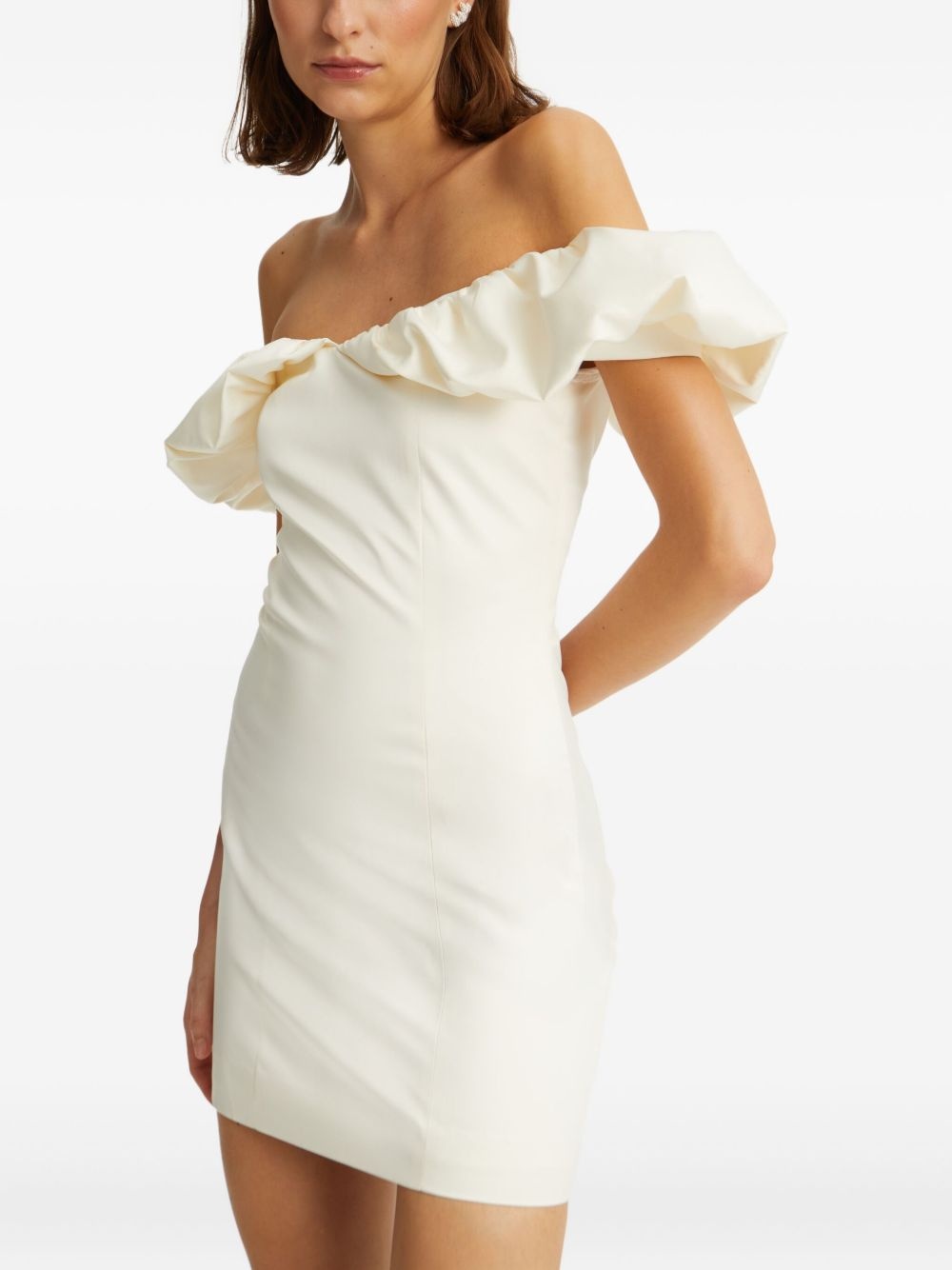 off-shoulder ruched minidress - 4