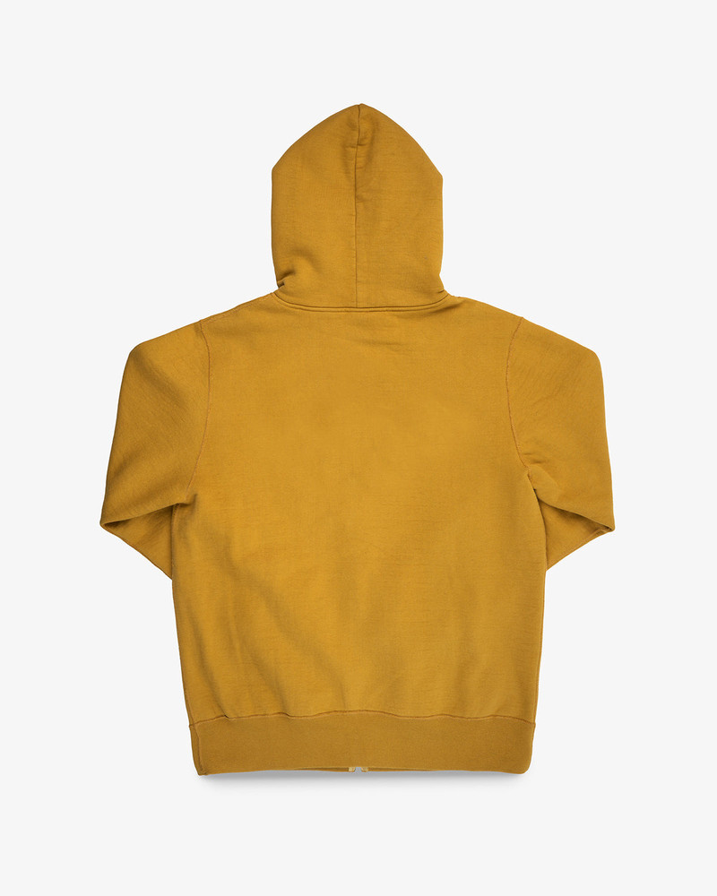 IHSW-81L-MUS-NP 14OZ ULTRA HEAVYWEIGHT LOOPWHEEL COTTON ZIPPERED HOODIE - MUSTARD 4