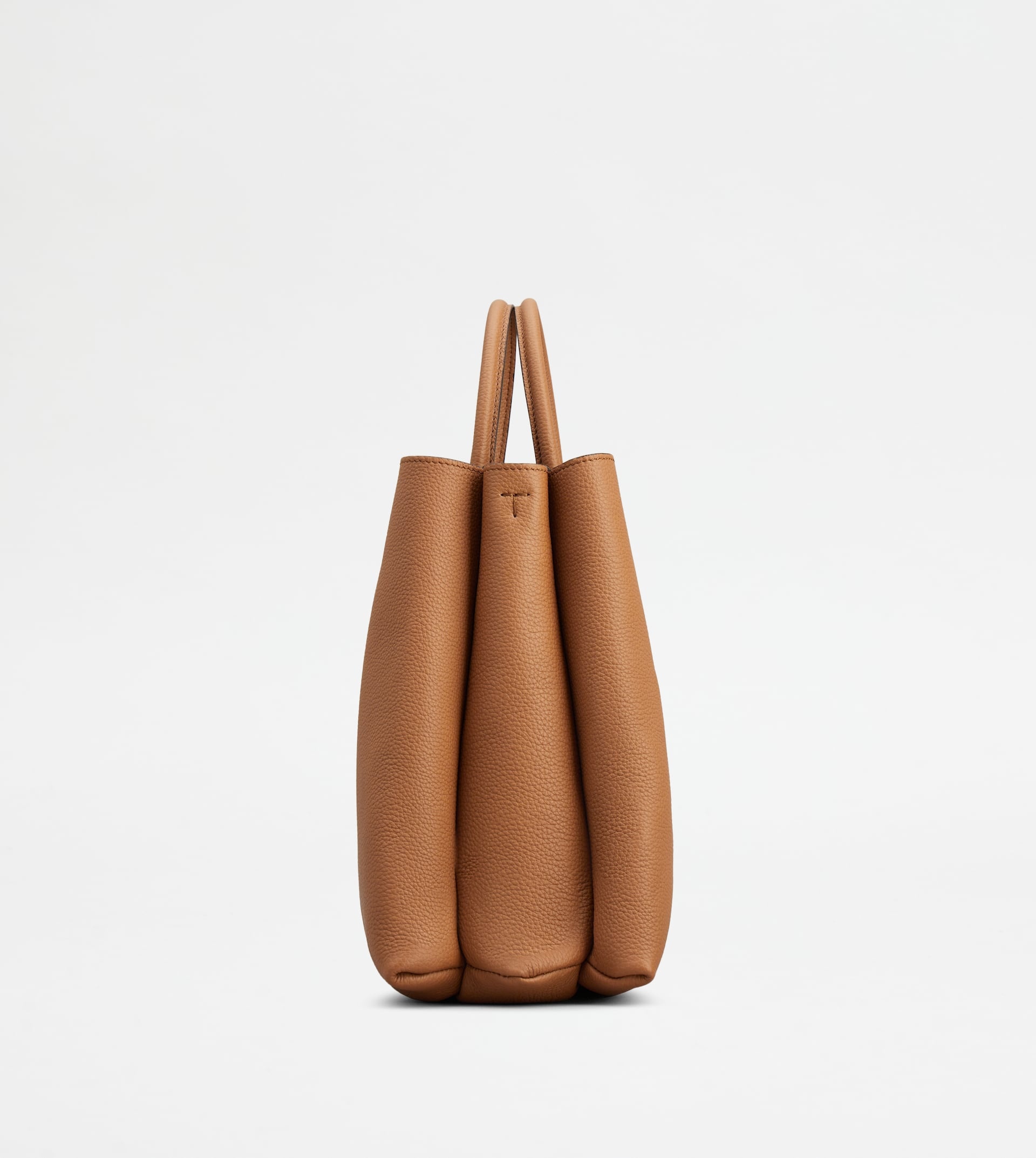 T TIMELESS SHOPPING BAG IN LEATHER MEDIUM - BROWN - 2