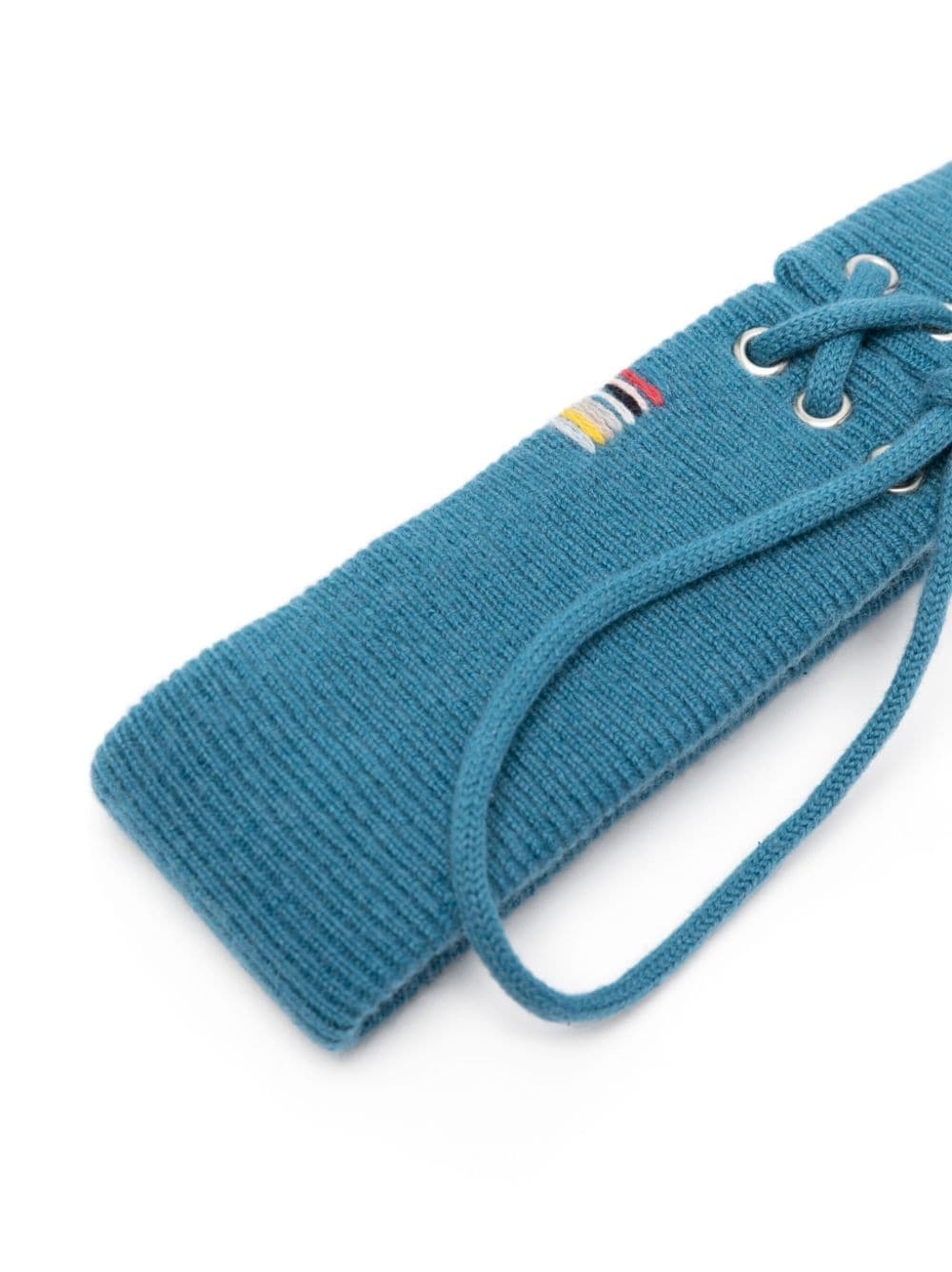 ribbed-knit cashmere drawstring belt - 2