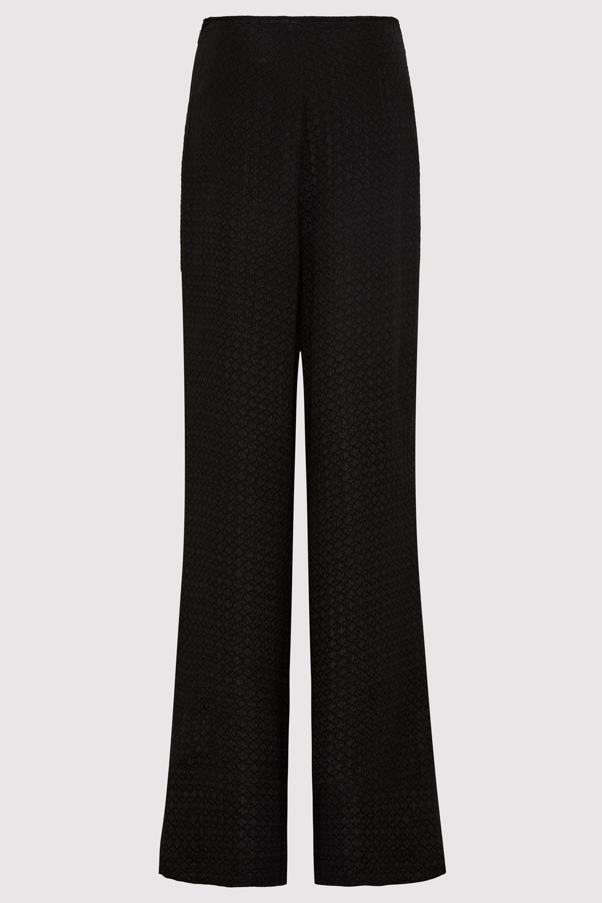 Textured Silk Pants - Black - 7