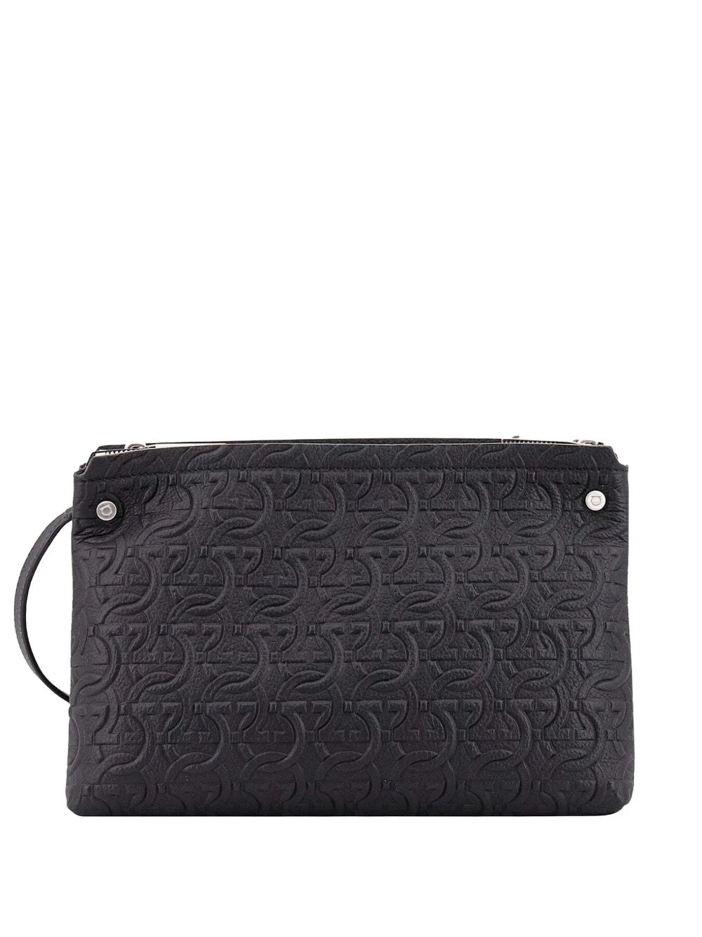 embossed logo shoulder bag - 1