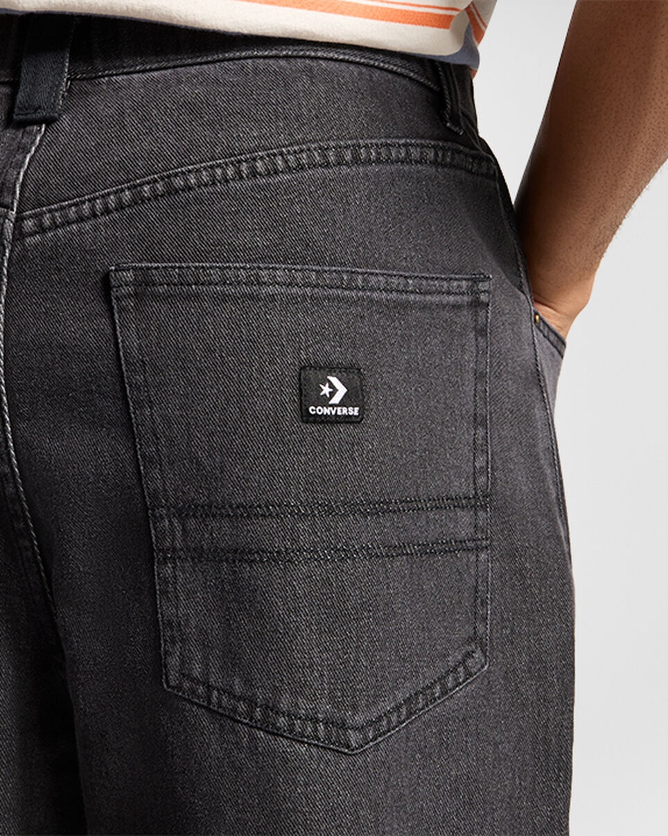 Open Hem Baggy Denim Pants - 6