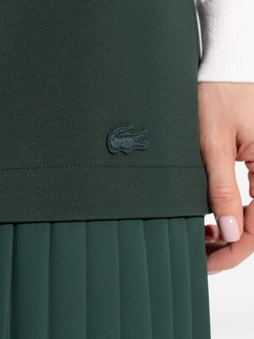 logo-patch pleated skirt - 5