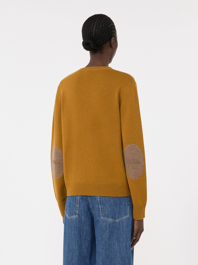FRESIA Wool and cashmere sweater with patch detail - MUSTARD 4