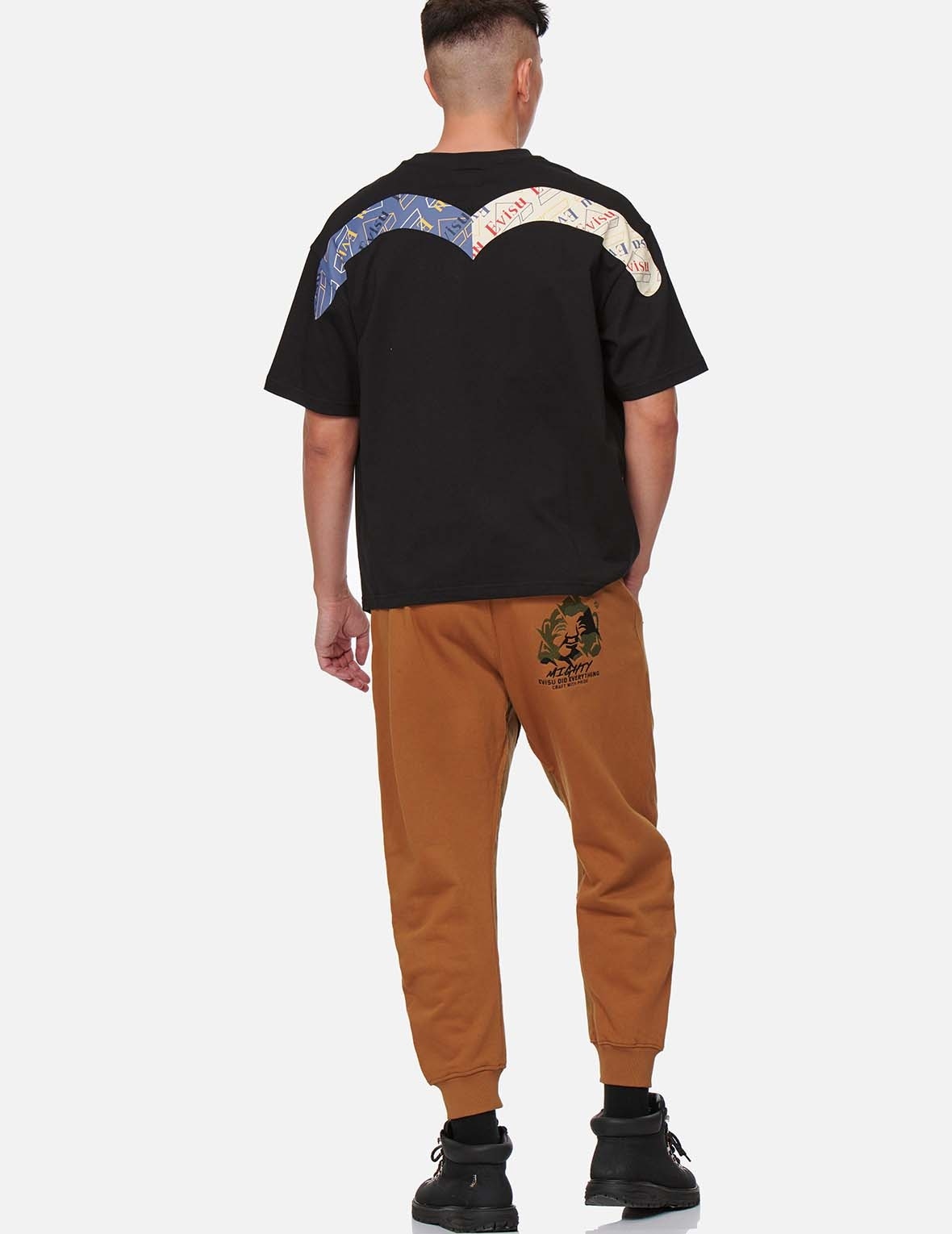 GODHEAD EMBROIDERED FABRIC-MIXED 3D SWEATPANTS - 5