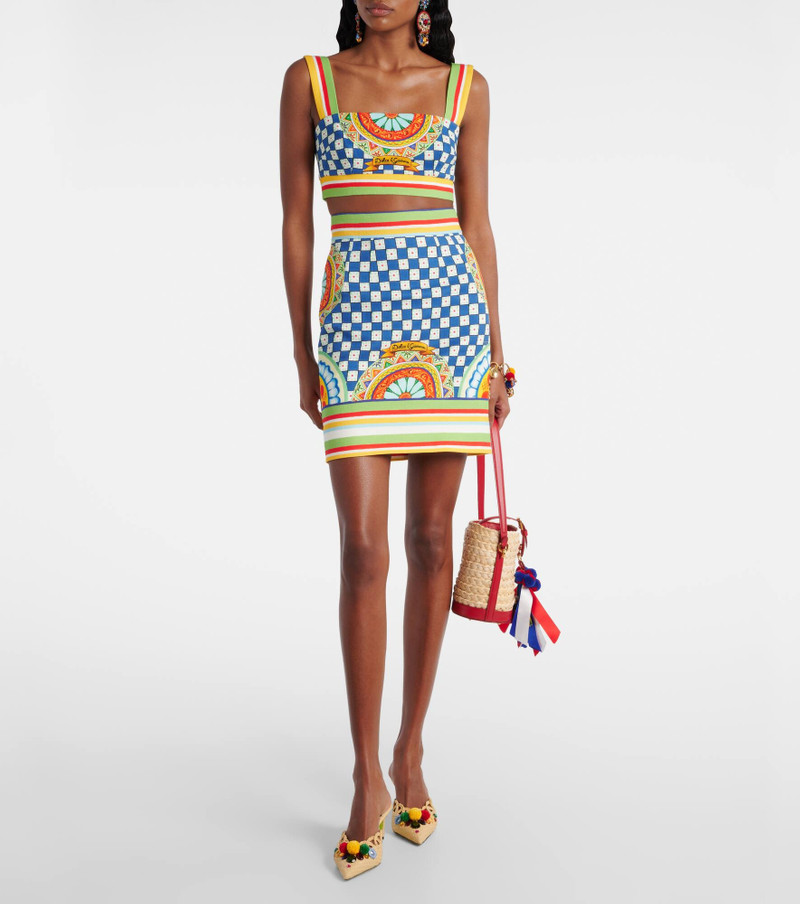 Dolce & Gabbana Cotton patterned miniskirt outlook