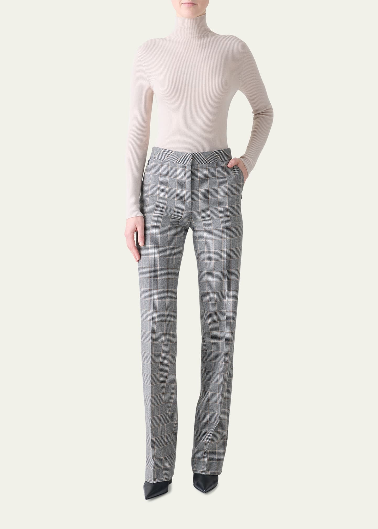Carl Prince Of Wales Check Cashmere Pants - 2