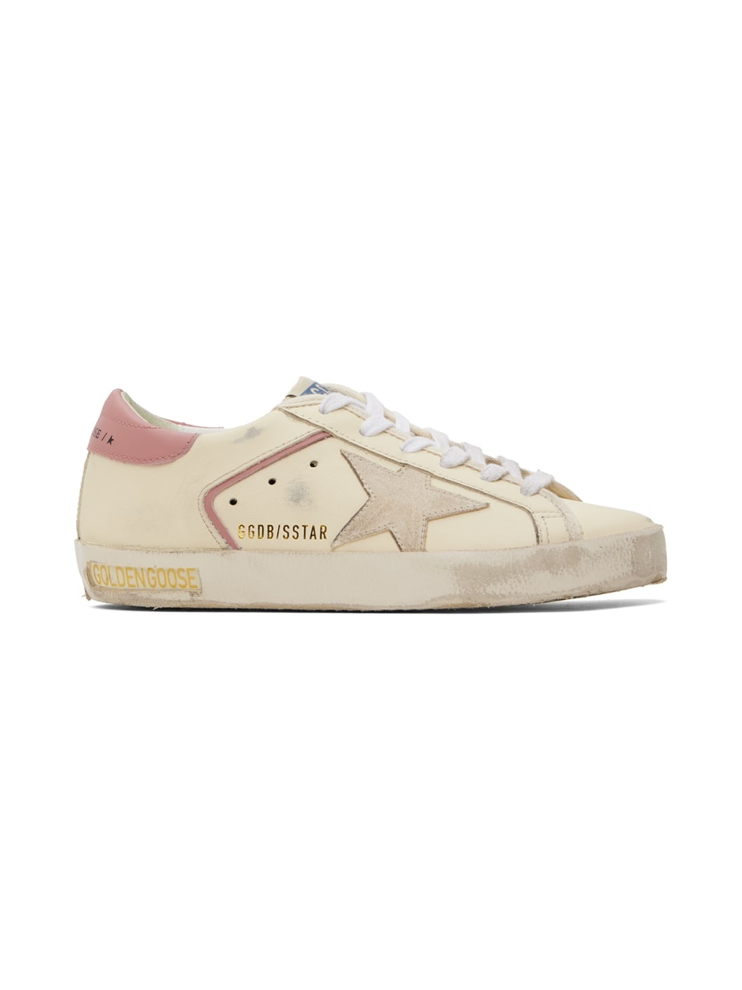 Off-White & Pink Super-Star Suede Sneakers - 1