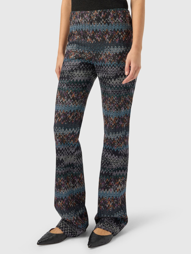 Flare trousers in lamé viscose 4