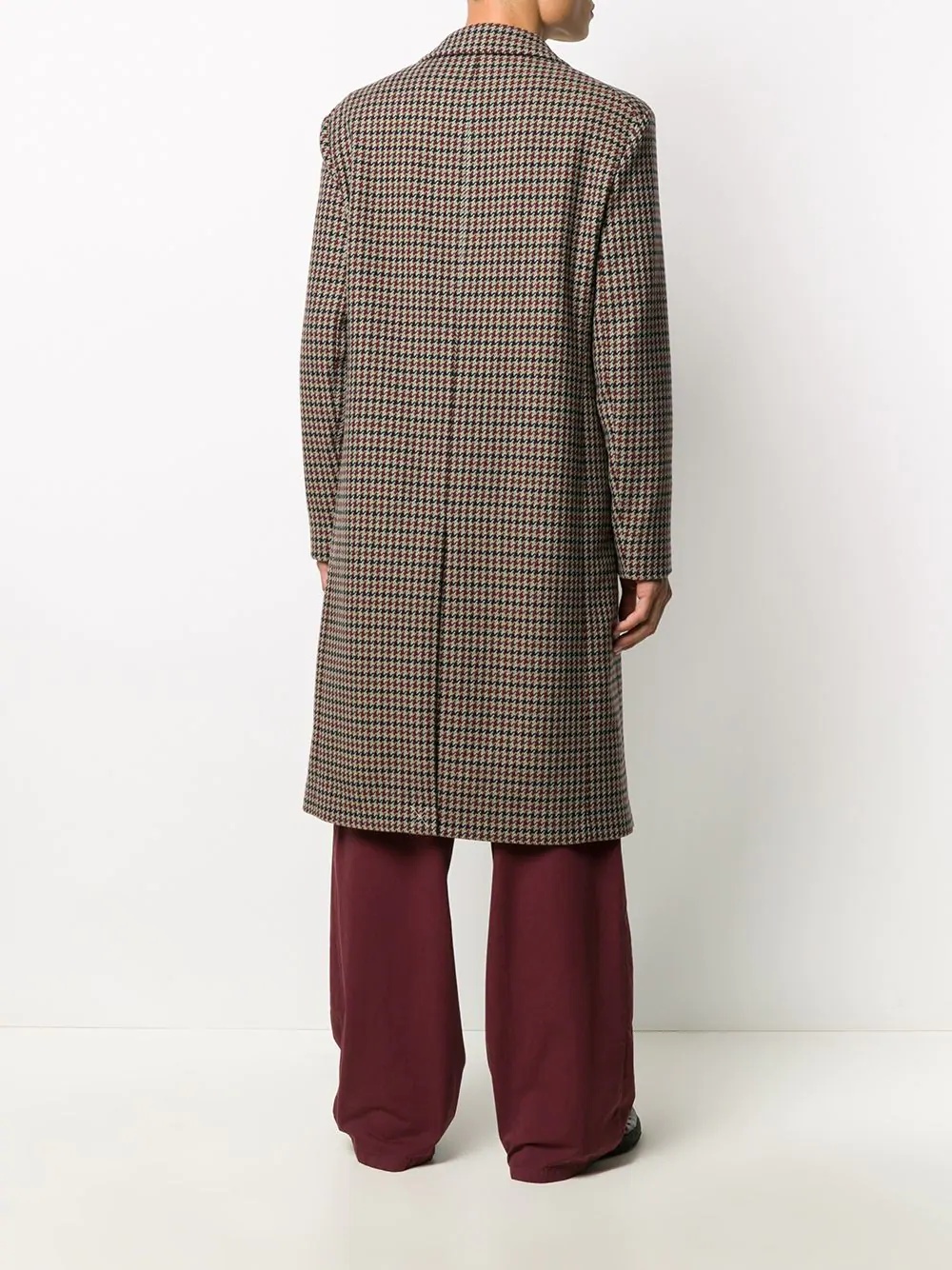 houndstooth single-breasted coat - 4