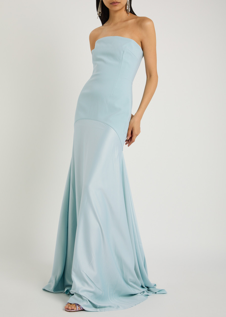 Solace London Alessandra Strapless Satin and Crepe Gown - 4