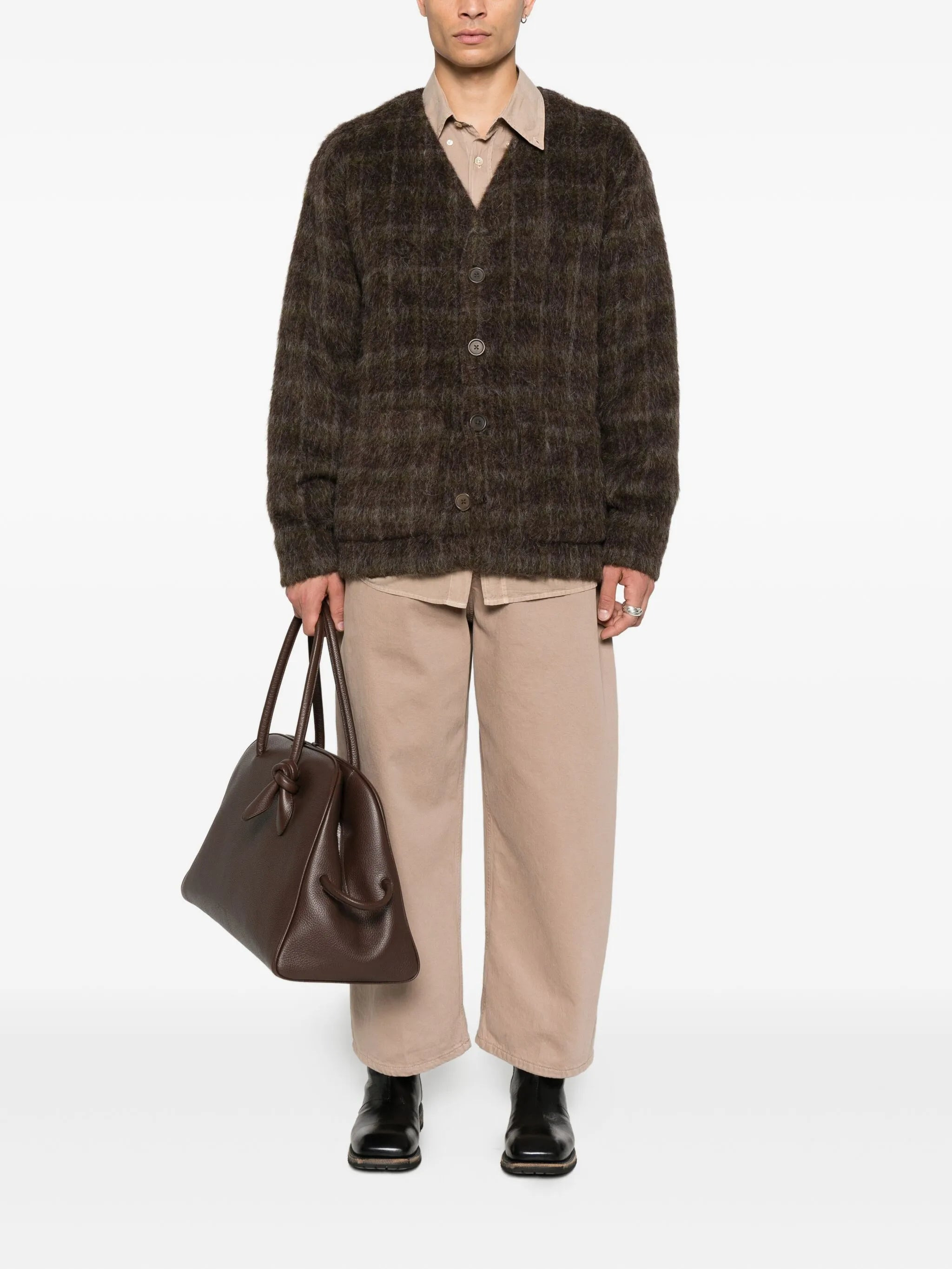 checked cardigan - 2