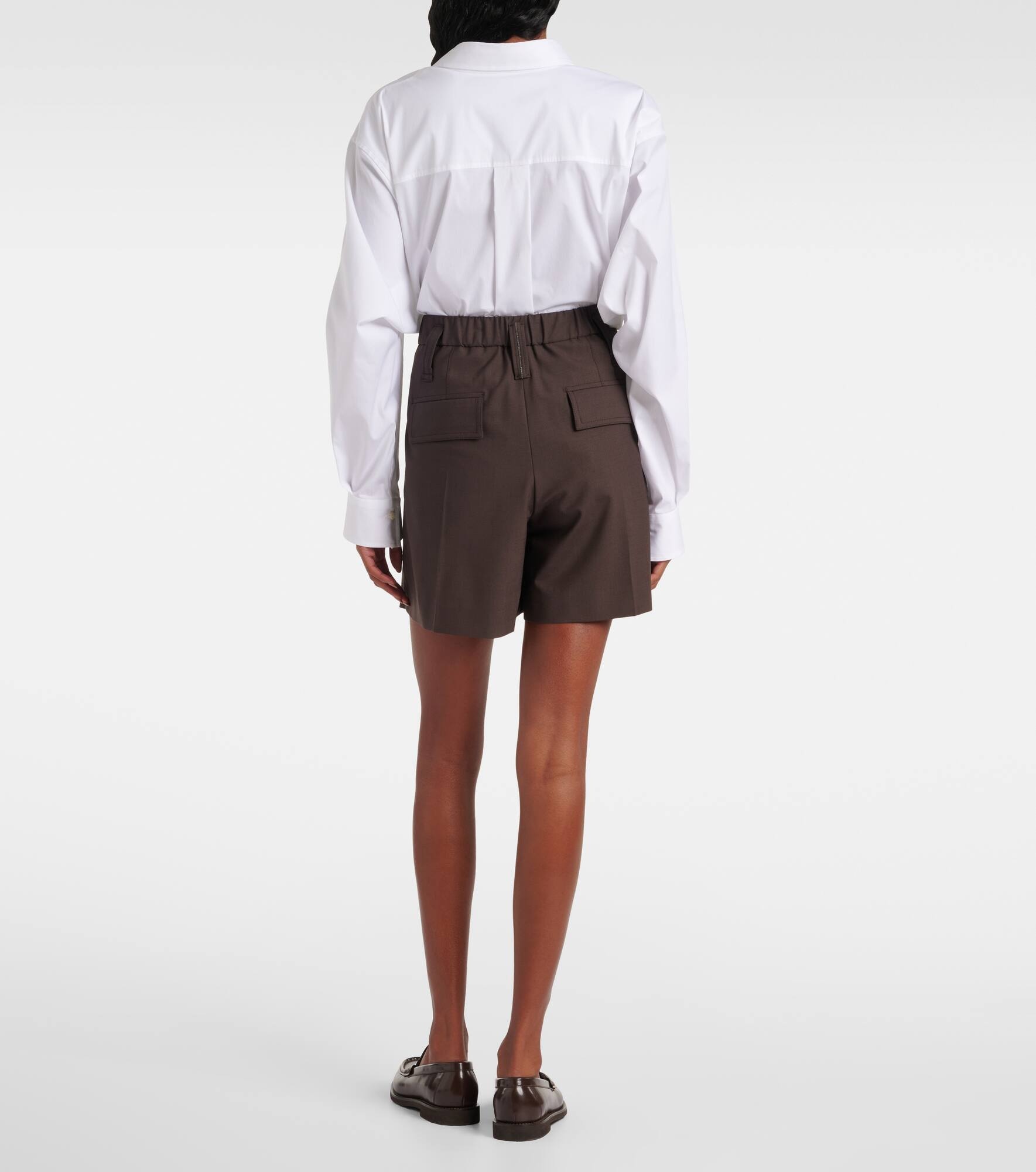Monili wool-blend Bermuda shorts - 3