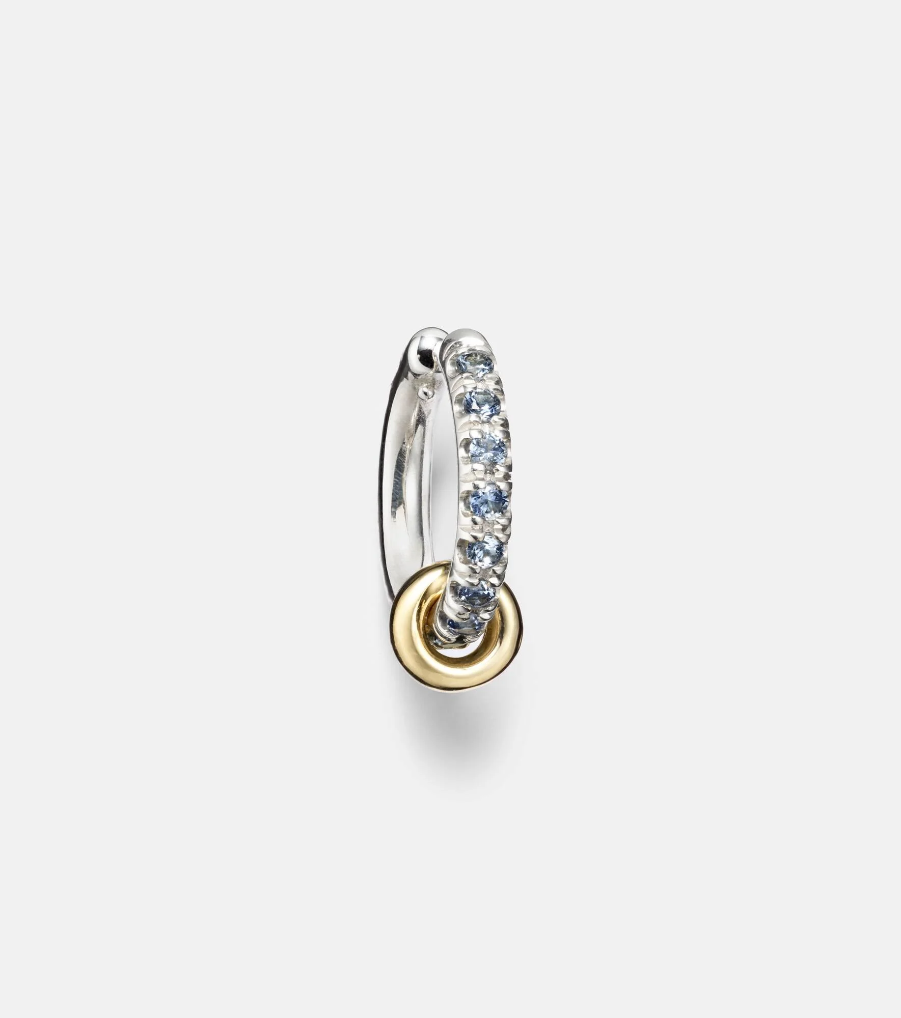 Ombré sterling silver and 18kt yellow gold ear cuff with sapphires - 1
