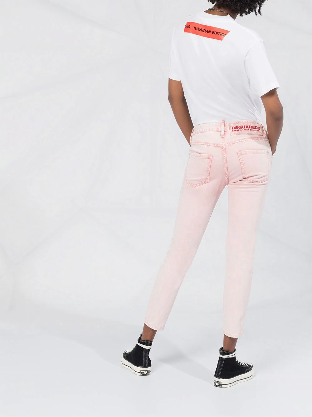 washed effect skinny jeans - 6