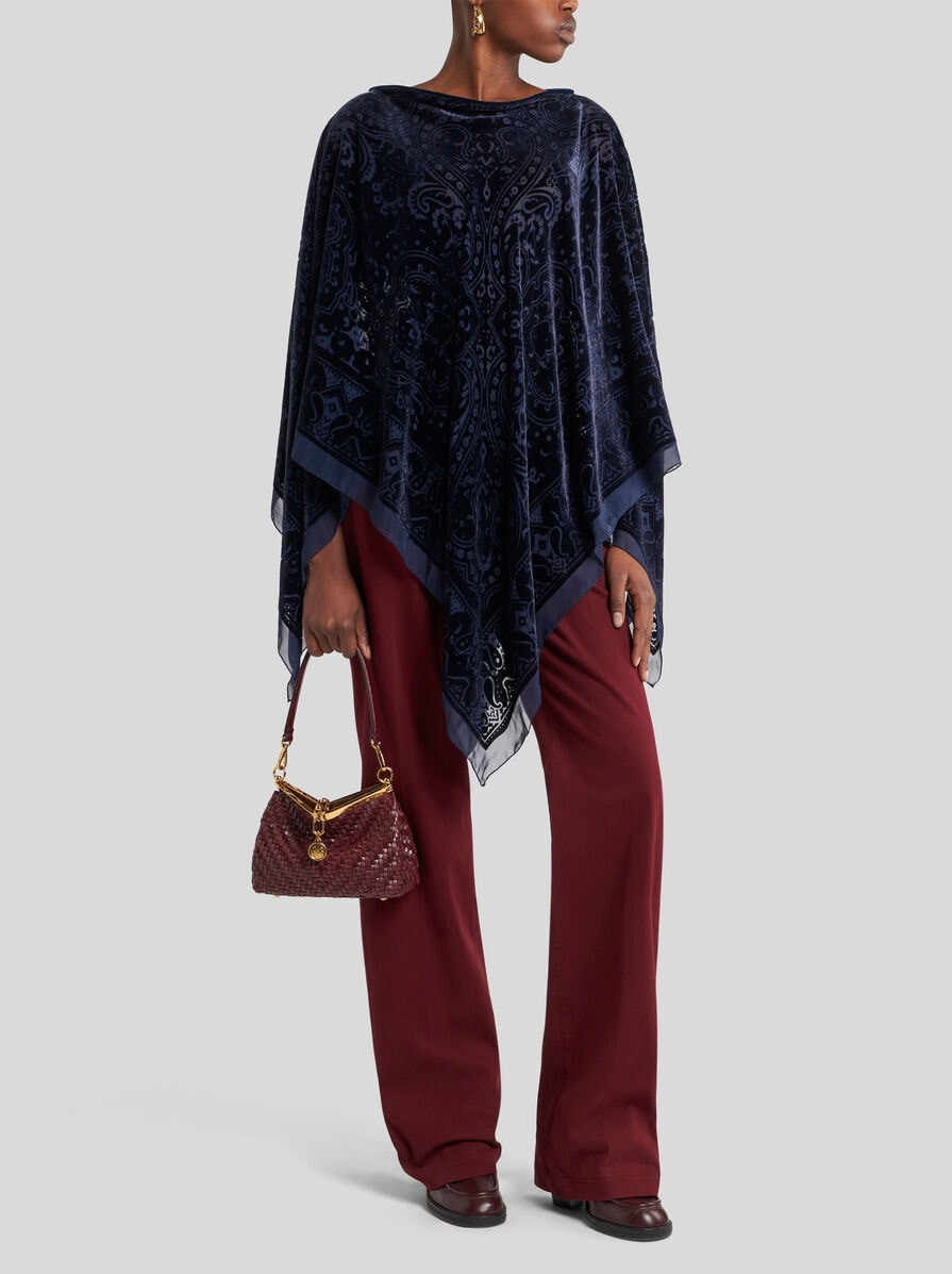 BURNOUT VELVET PONCHO - 3