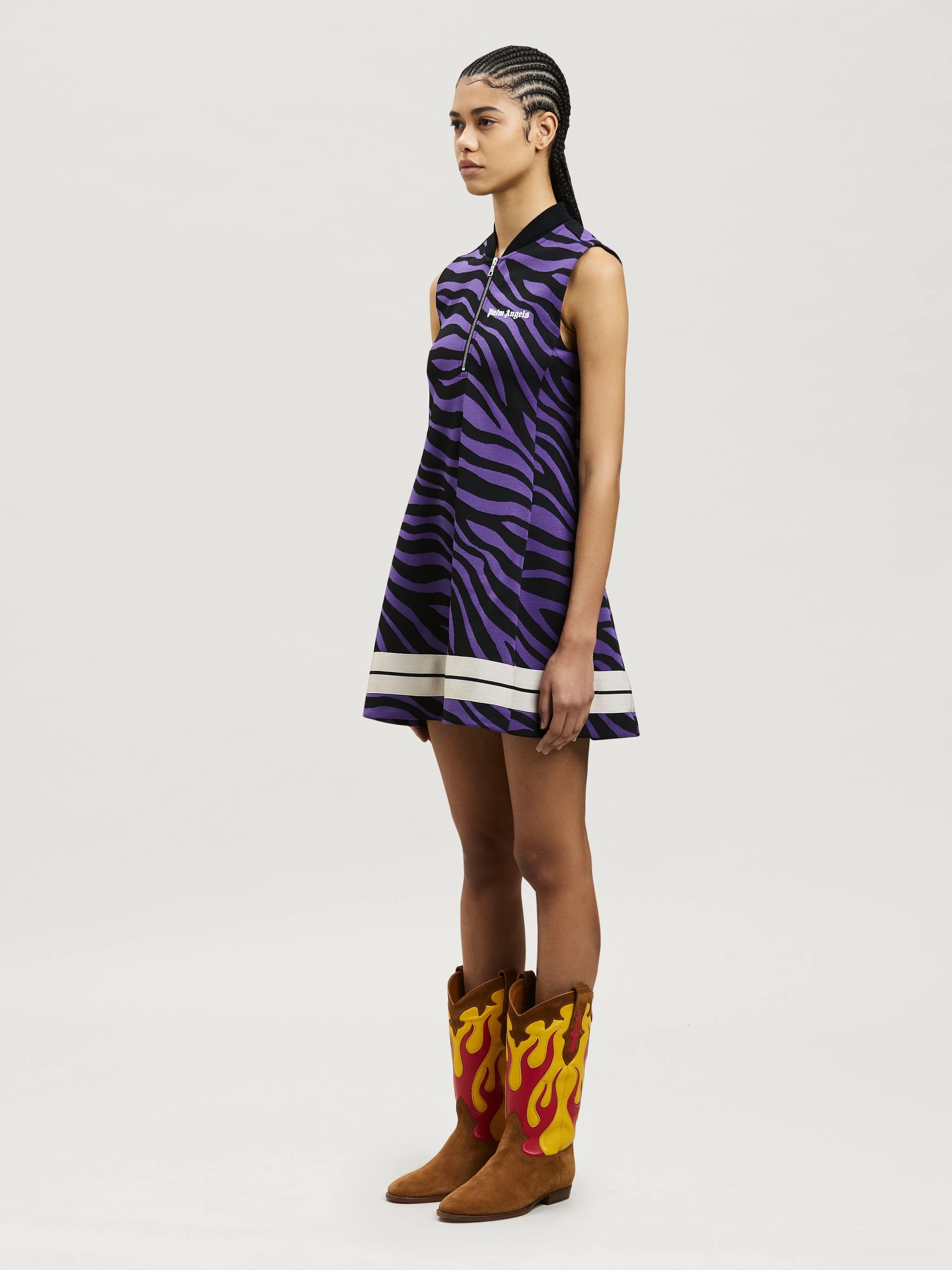JACQUARD ZEBRA TRACK DRESS - 4