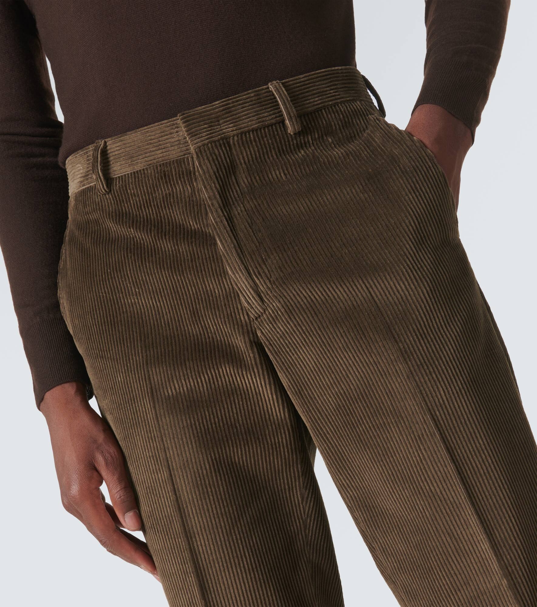 Cotton corduroy straight pants - 5