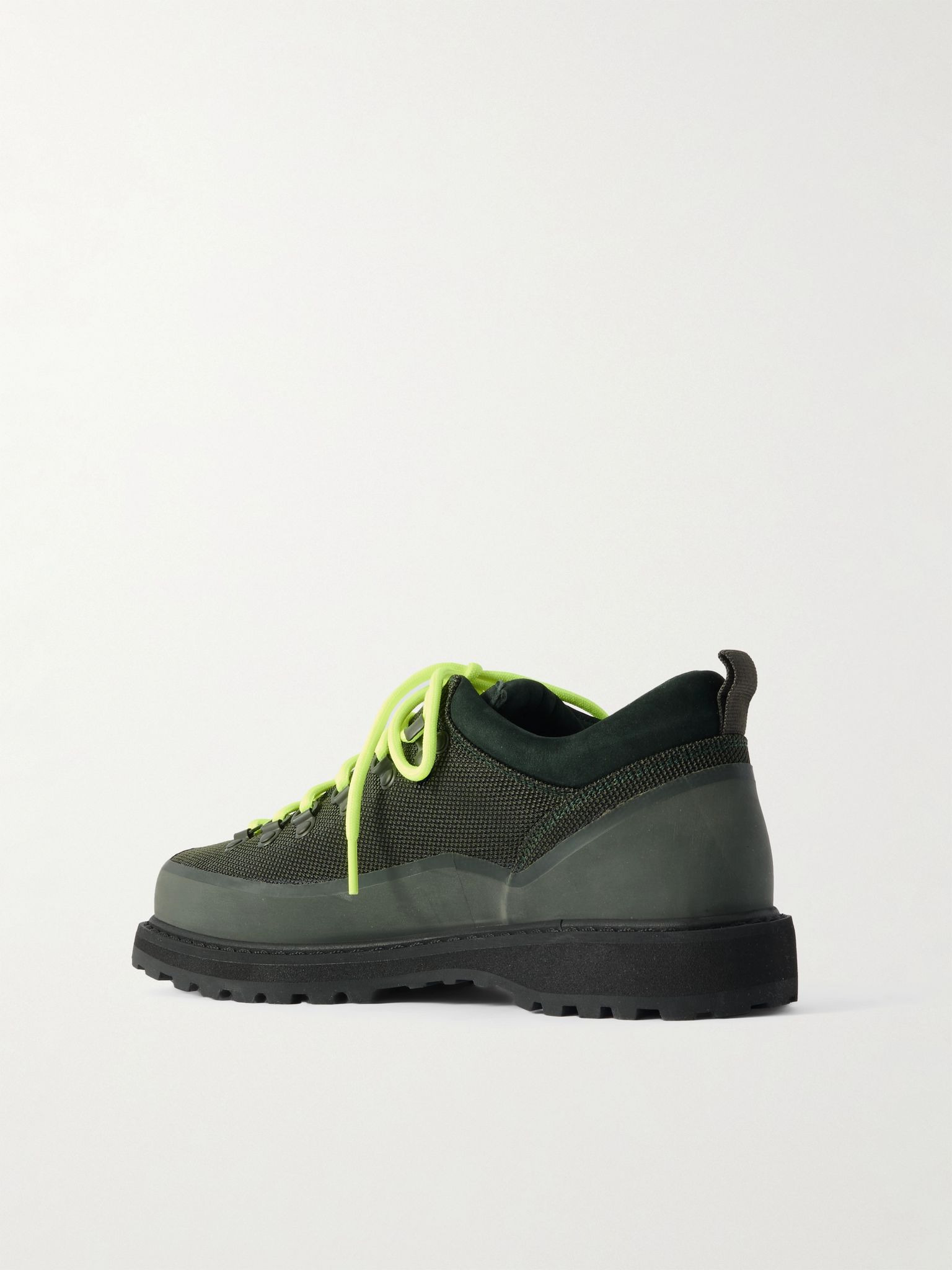 Roccia Basso Sport Rubber and Suede-Trimmed Tech-Shell Hiking Boots Green - 4