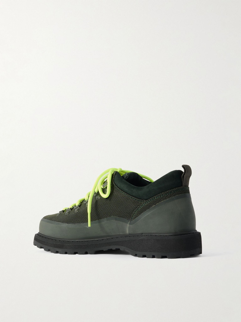 Roccia Basso Sport Rubber and Suede-Trimmed Tech-Shell Hiking Boots Green 4