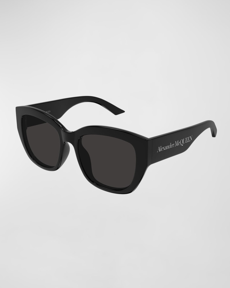 Alexander McQueen Logo Acetate Butterfly Sunglasses outlook