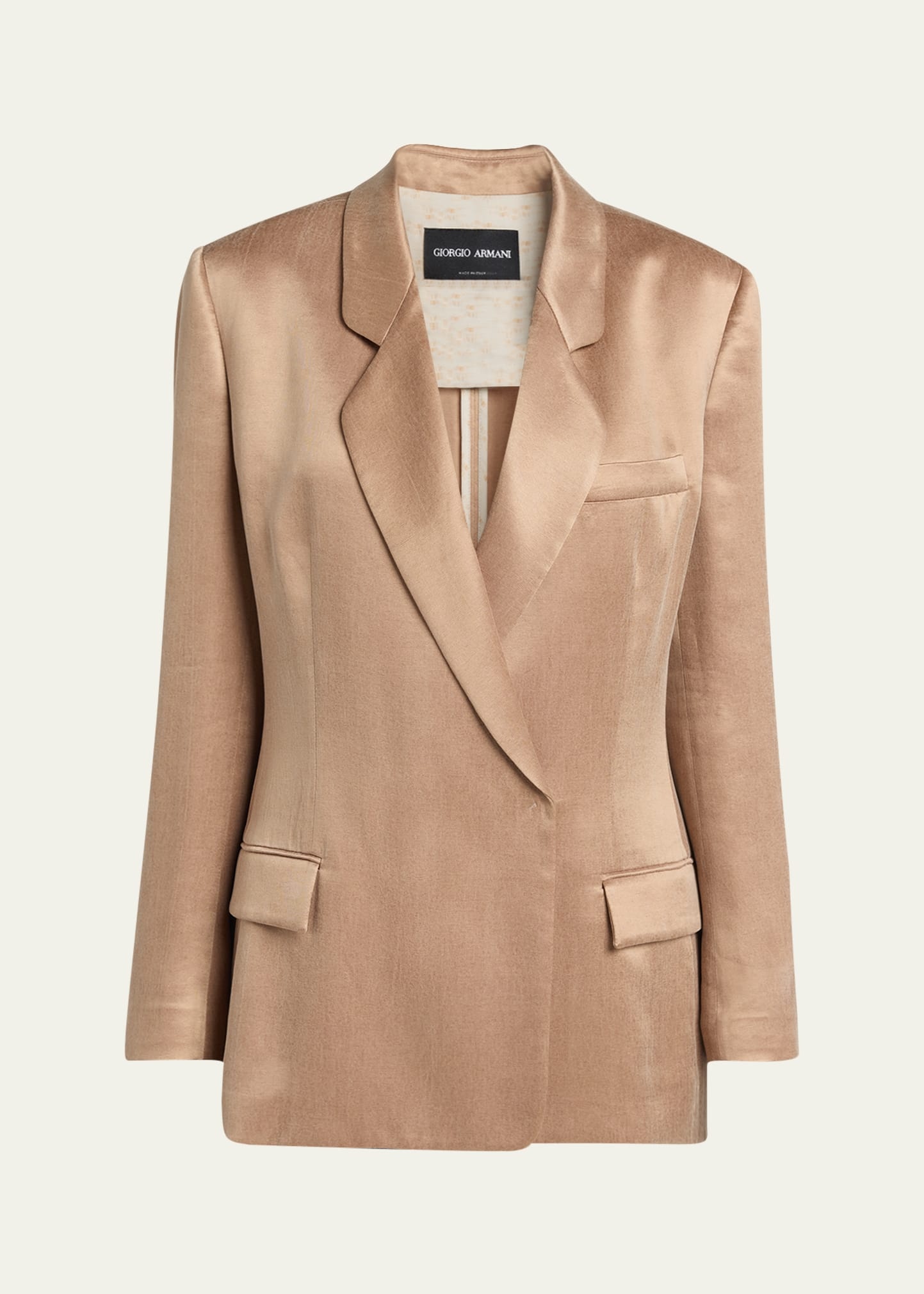 Cupro Double-Breasted Blazer Jacket - 1
