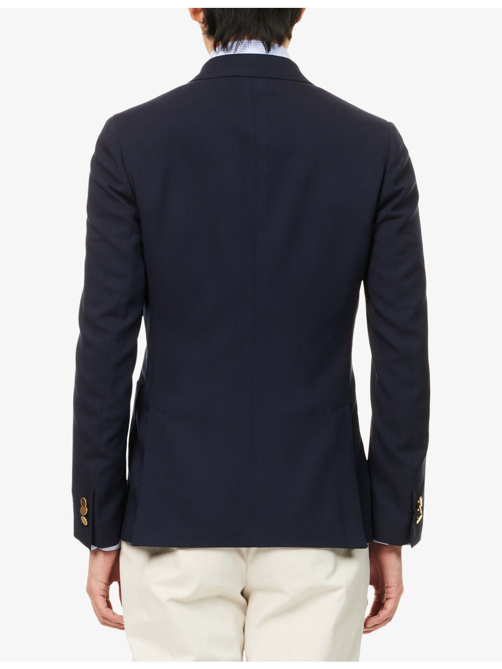 Double-Breasted Notched-Collar Woven Jacket - 4