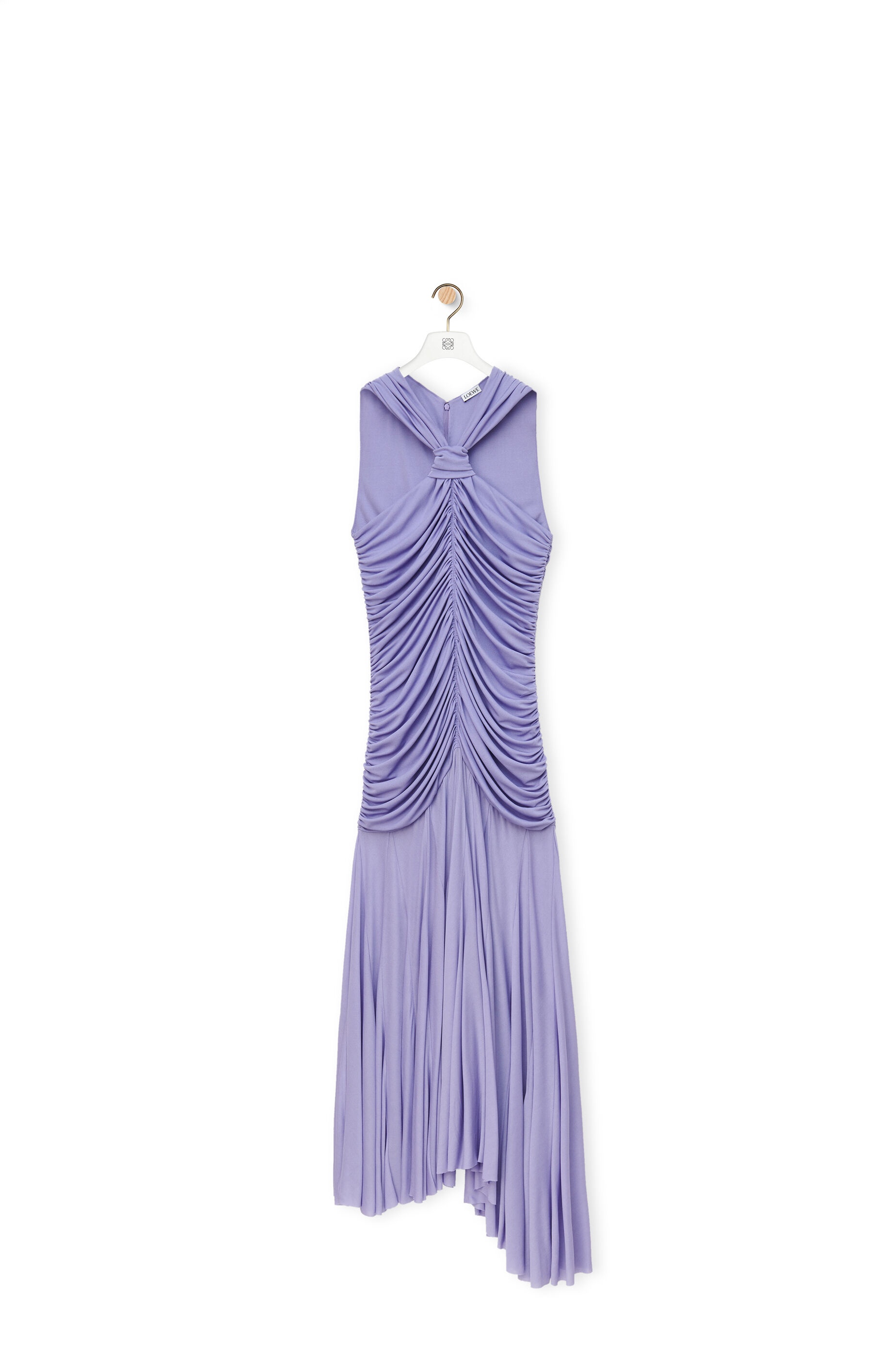 Draped long dress in crepe jersey - 1