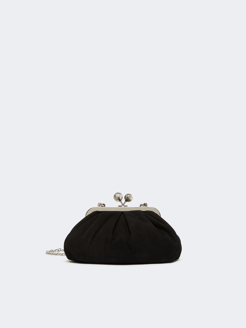 VALOIS Small suede Pasticcino Bag - BLACK 1