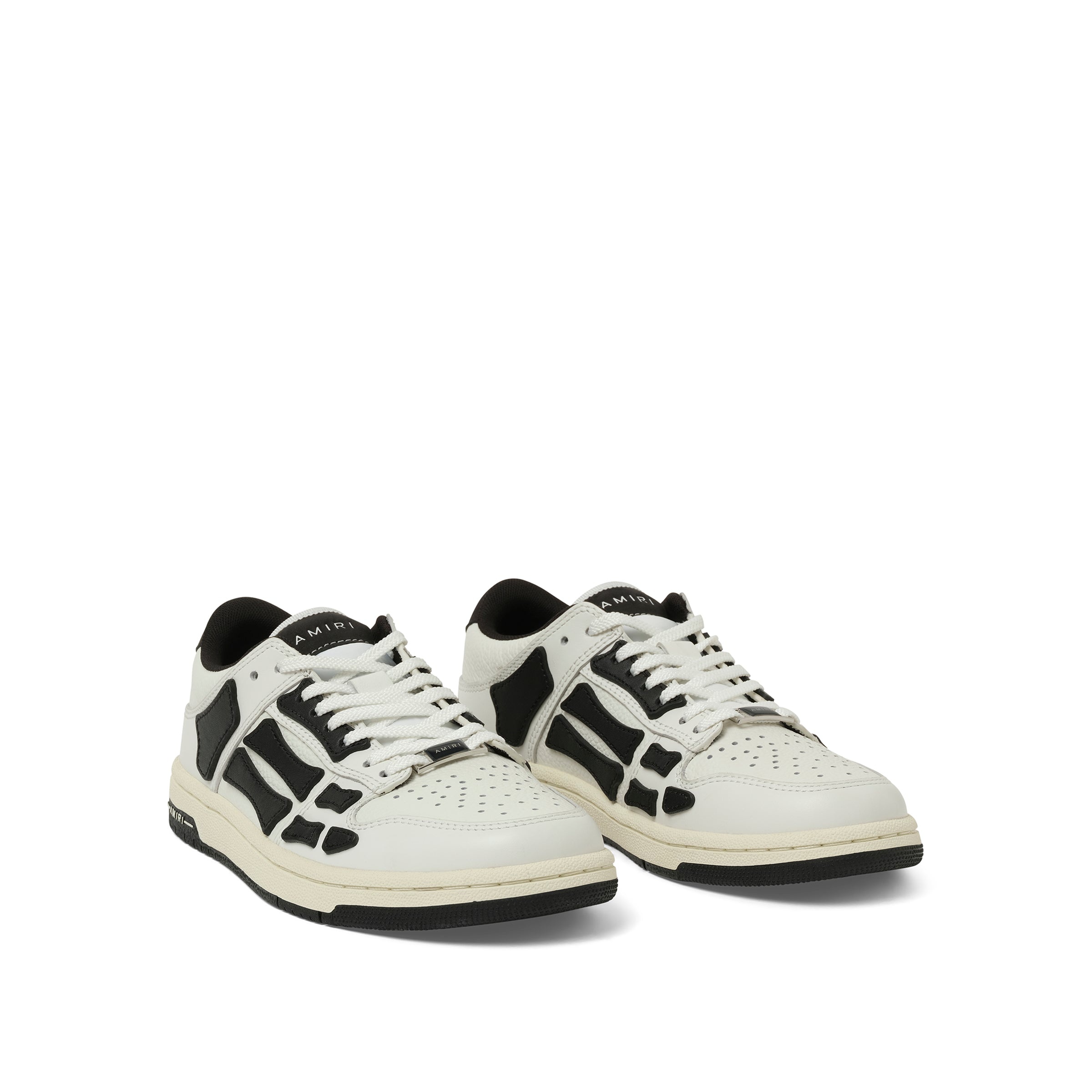 Skeleton Low Top Sneaker in White/Black - 2