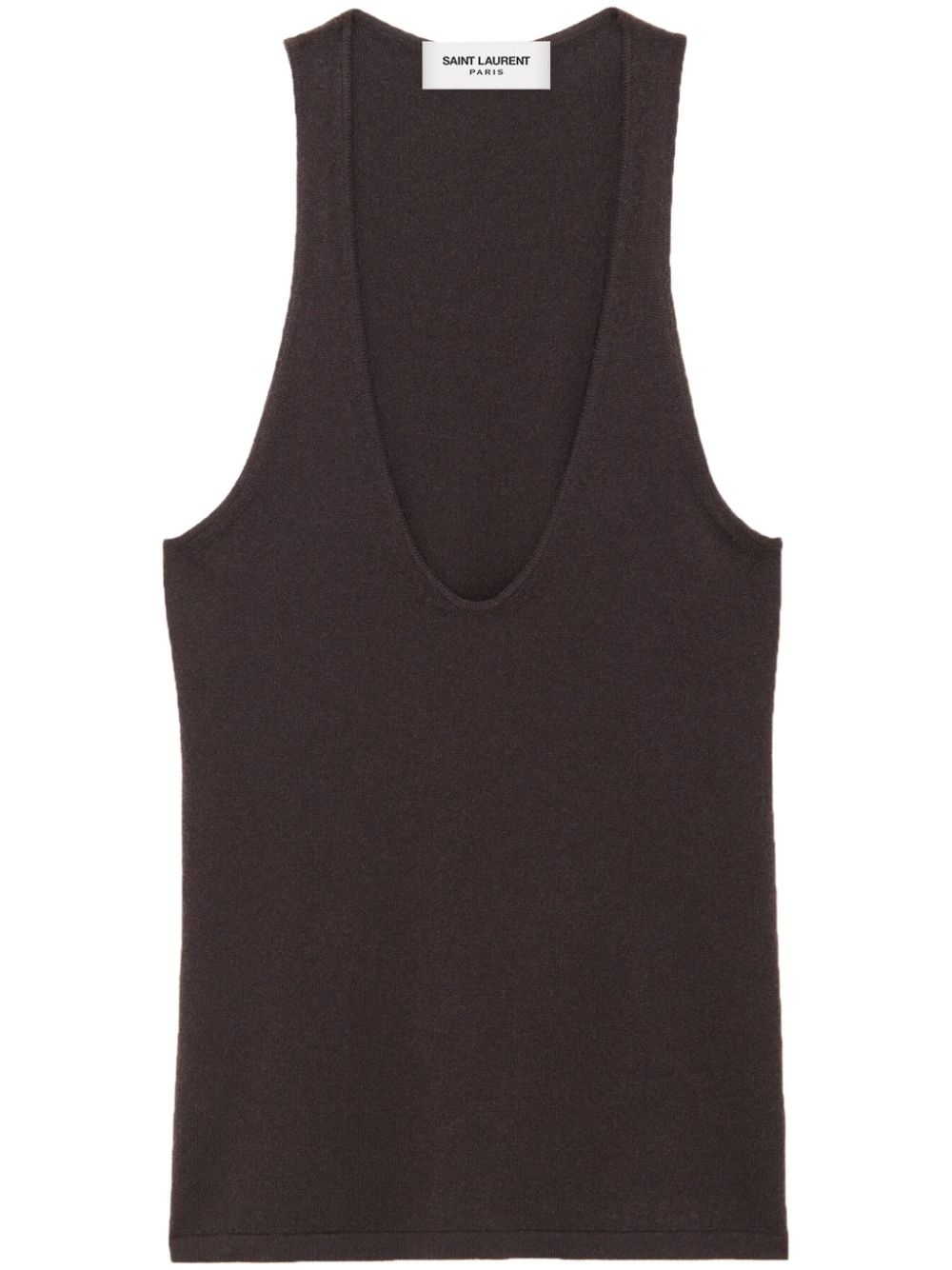 plunging U-neck cashmere tank top - 1