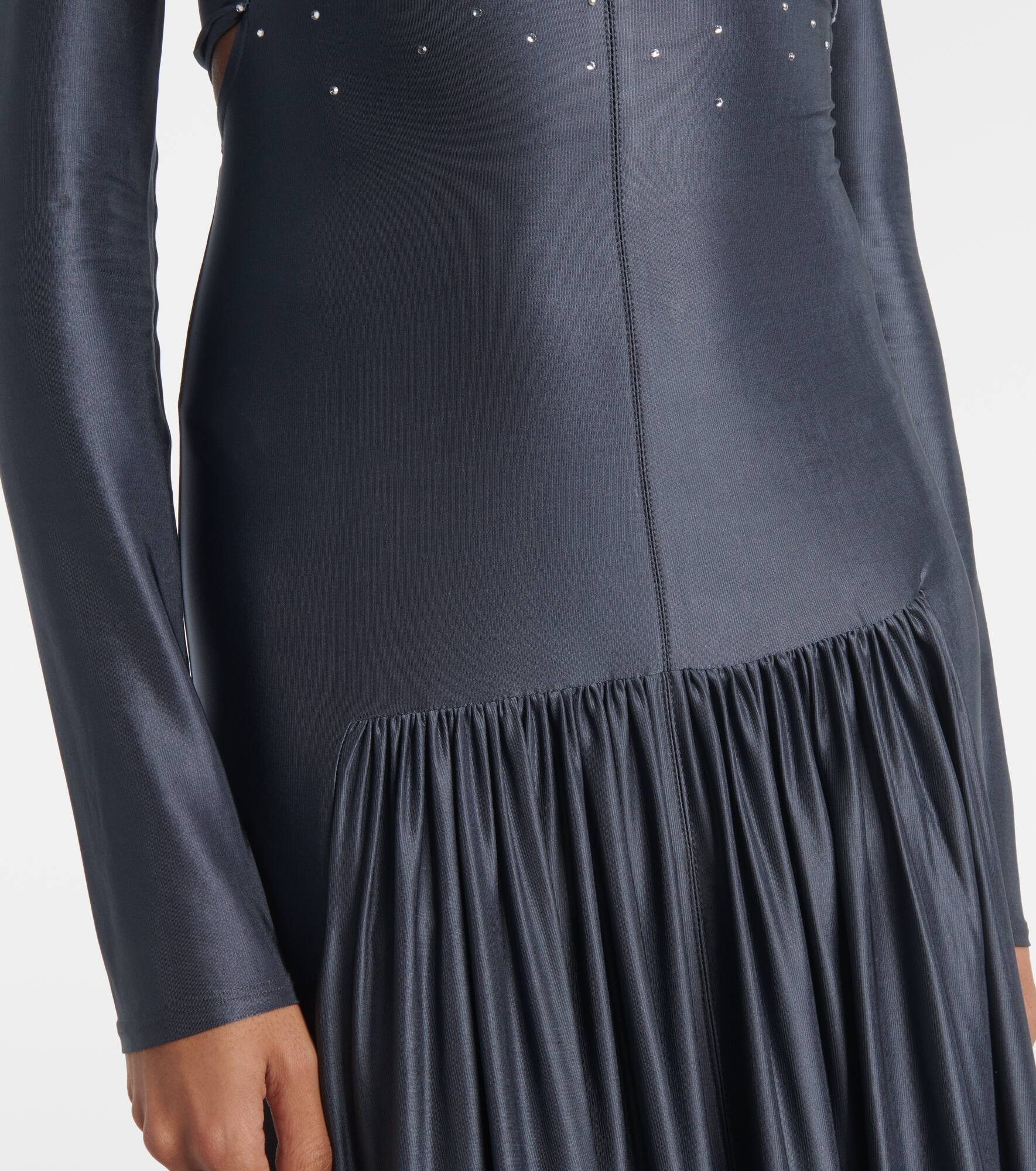 Embellished gathered jersey gown - 5