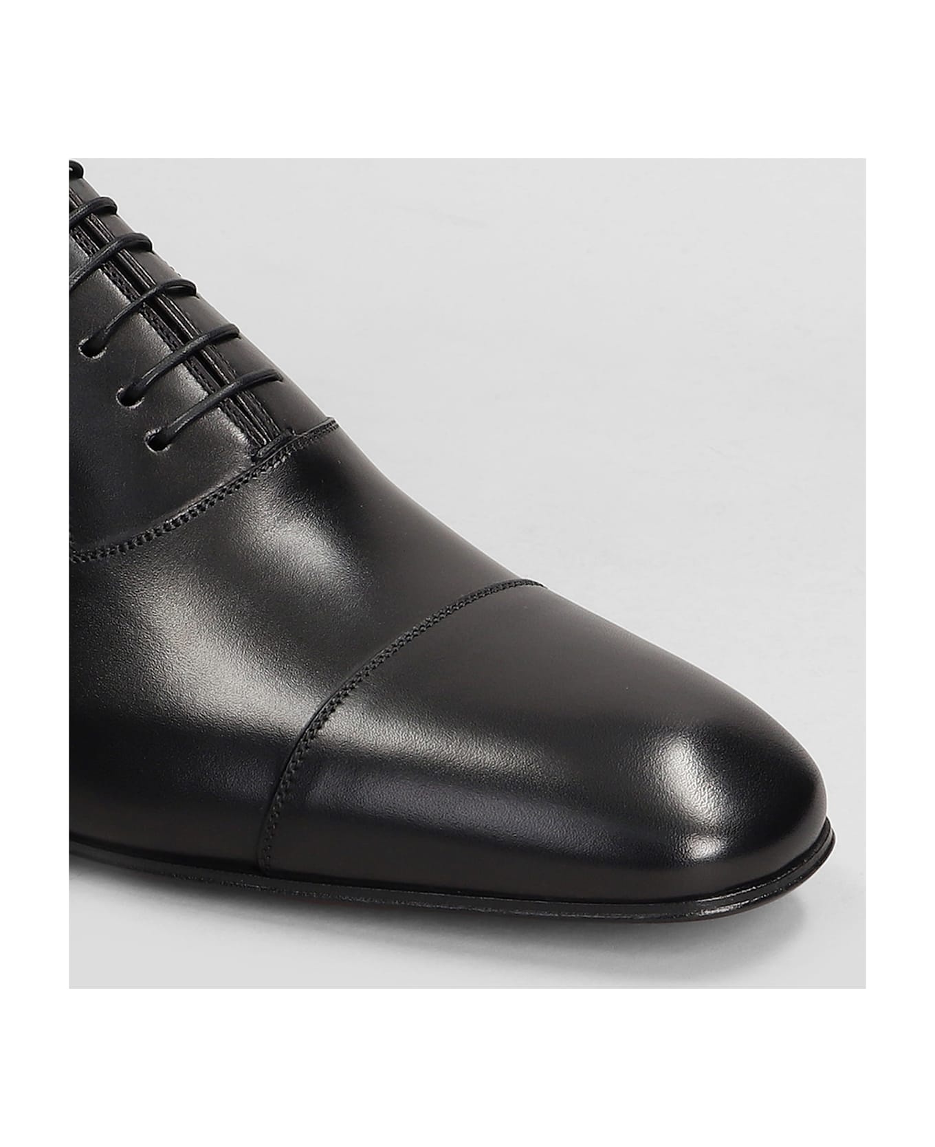 Greggo Lace Up Shoes In Black Leather - 5