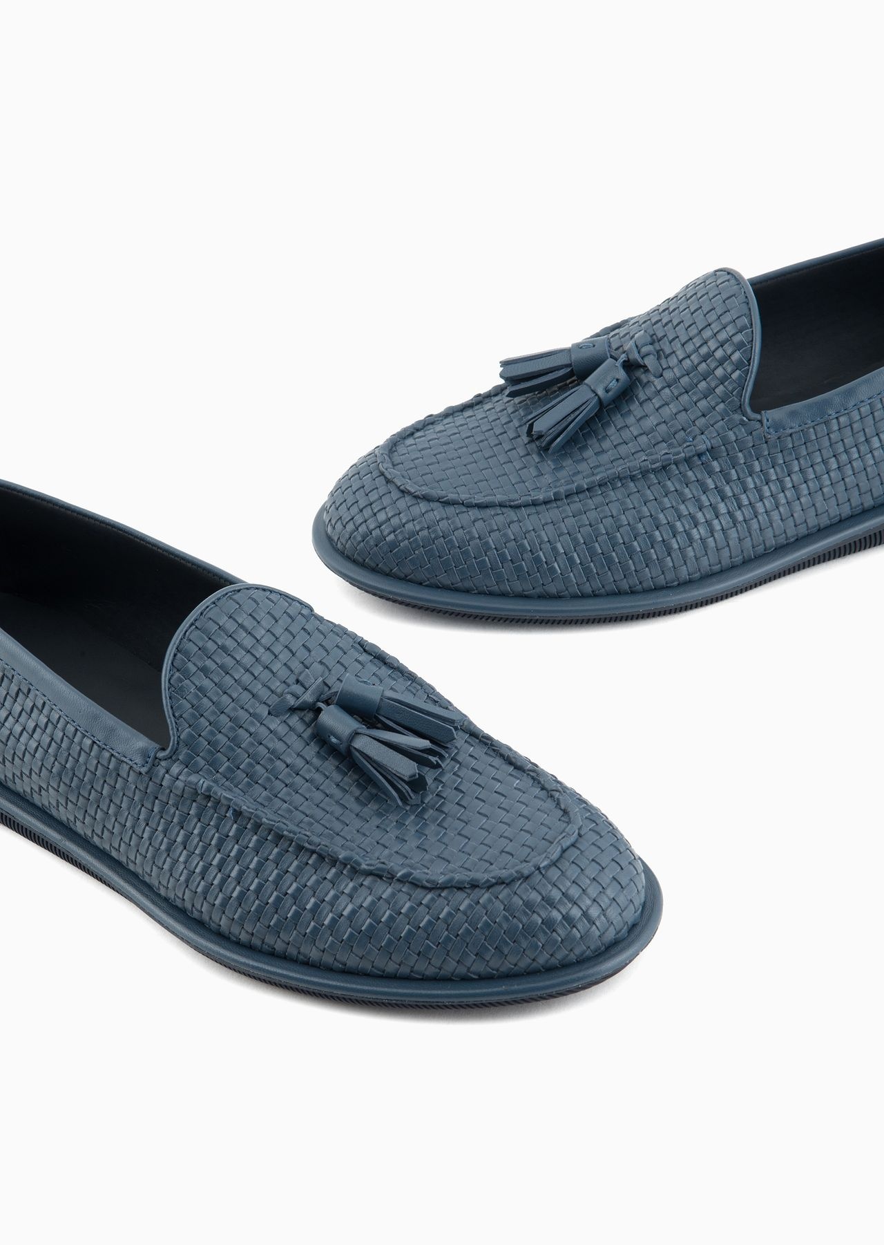 Woven nappa leather loafers with tassels - 5