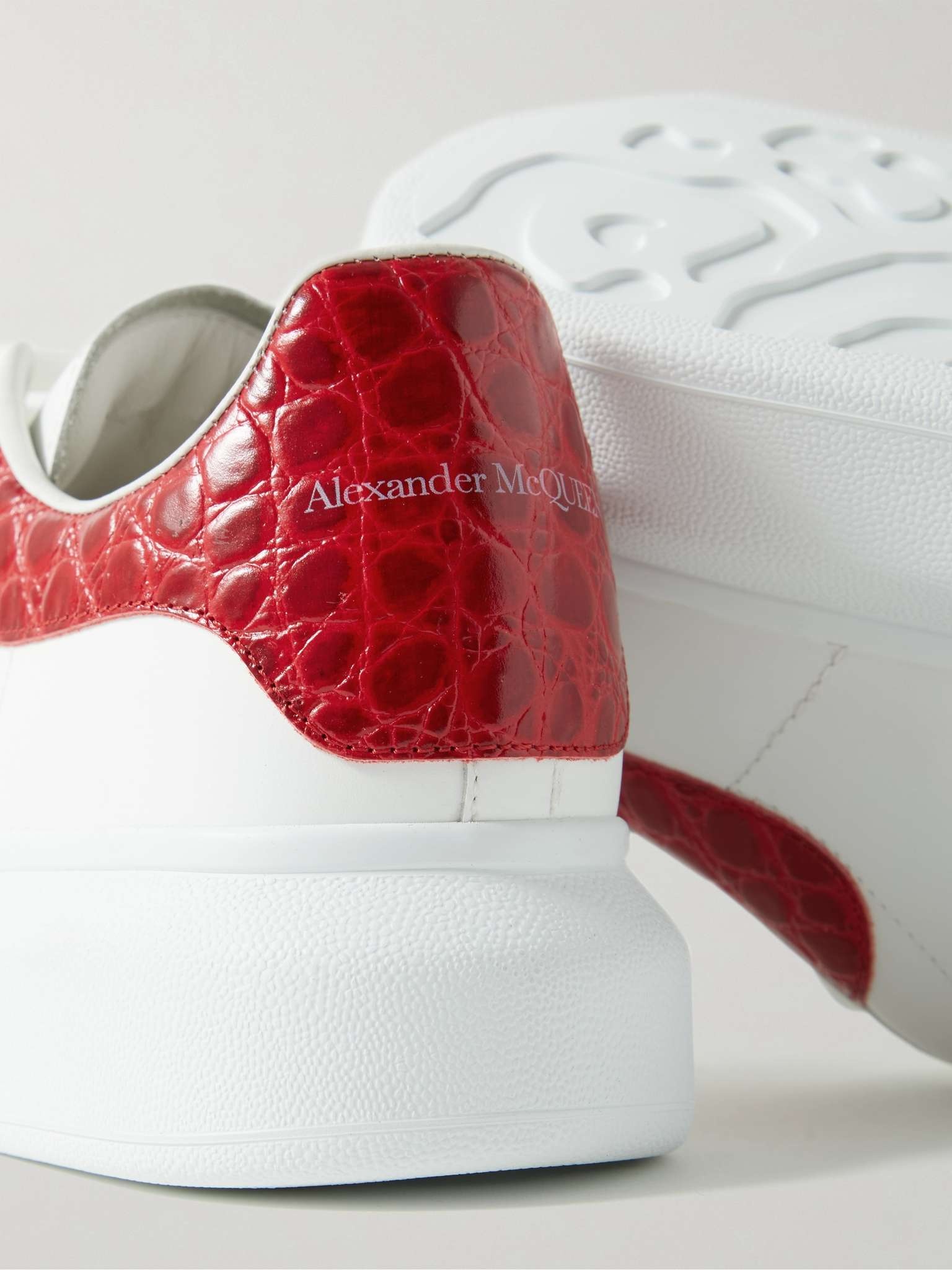 Exaggerated-Sole Croc-Effect Trimmed Leather Sneakers - 4