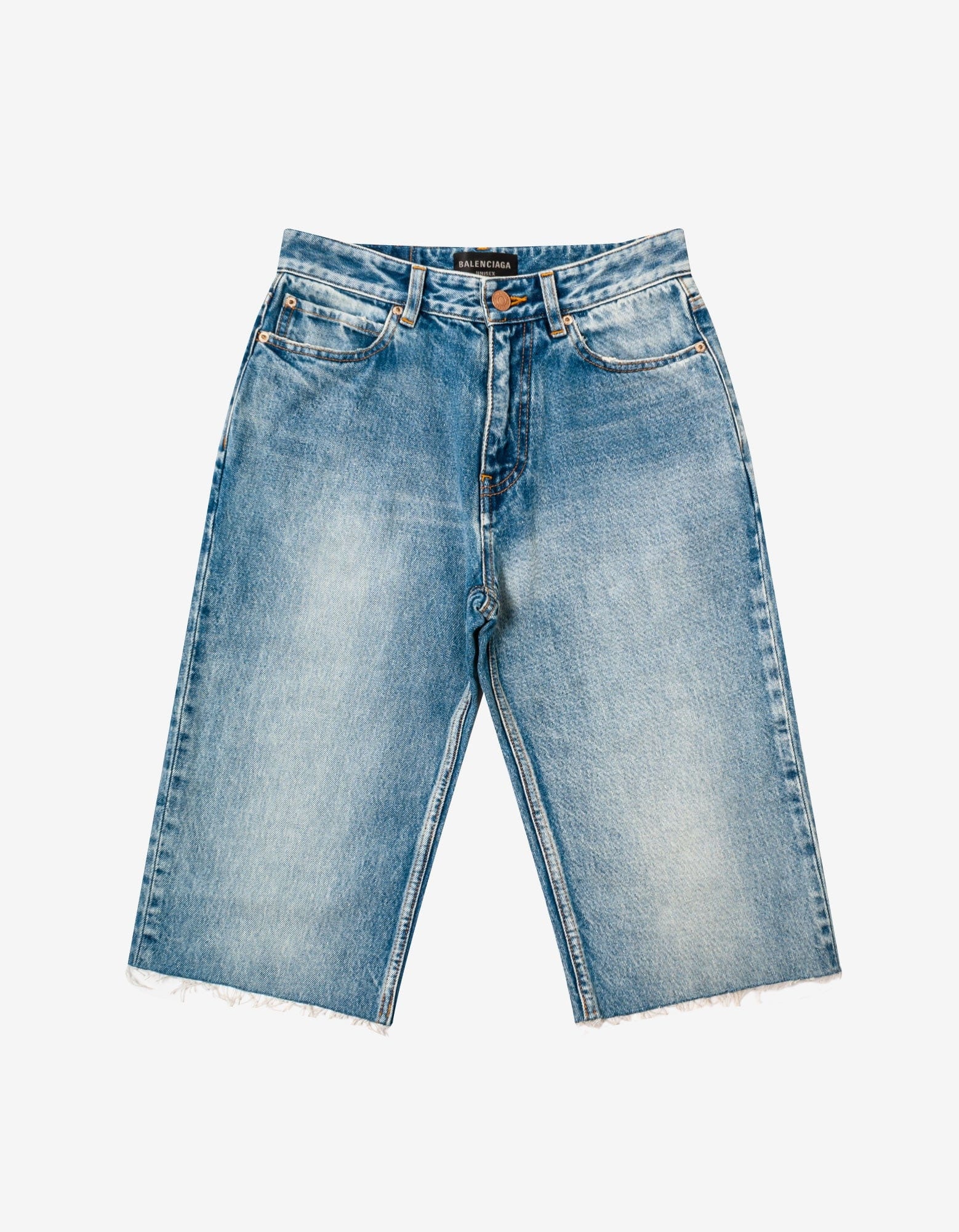 Blue Slim Denim Shorts - 1